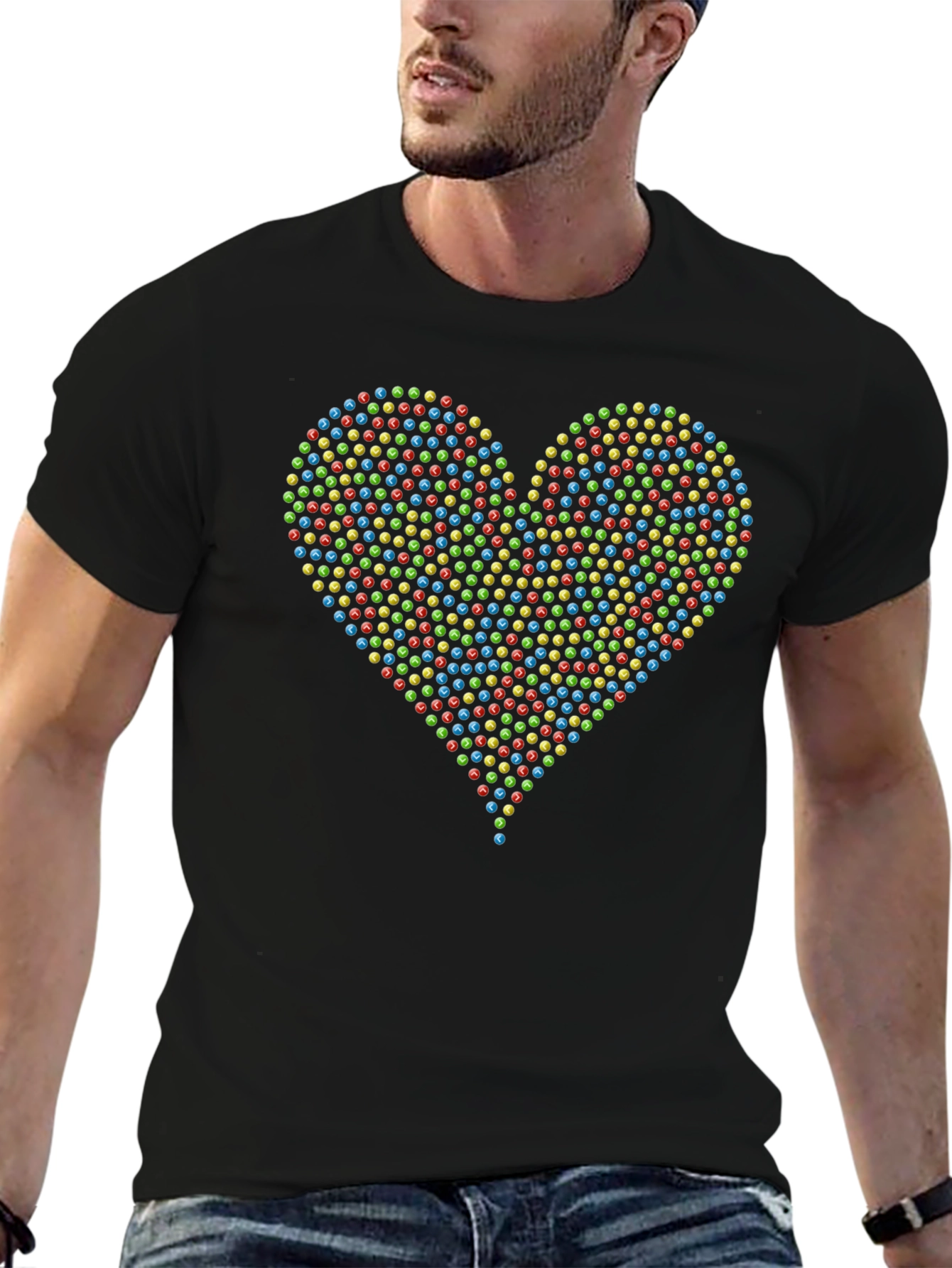 Candy Heart Tee - Sweet & Stylish Black T-Shirt