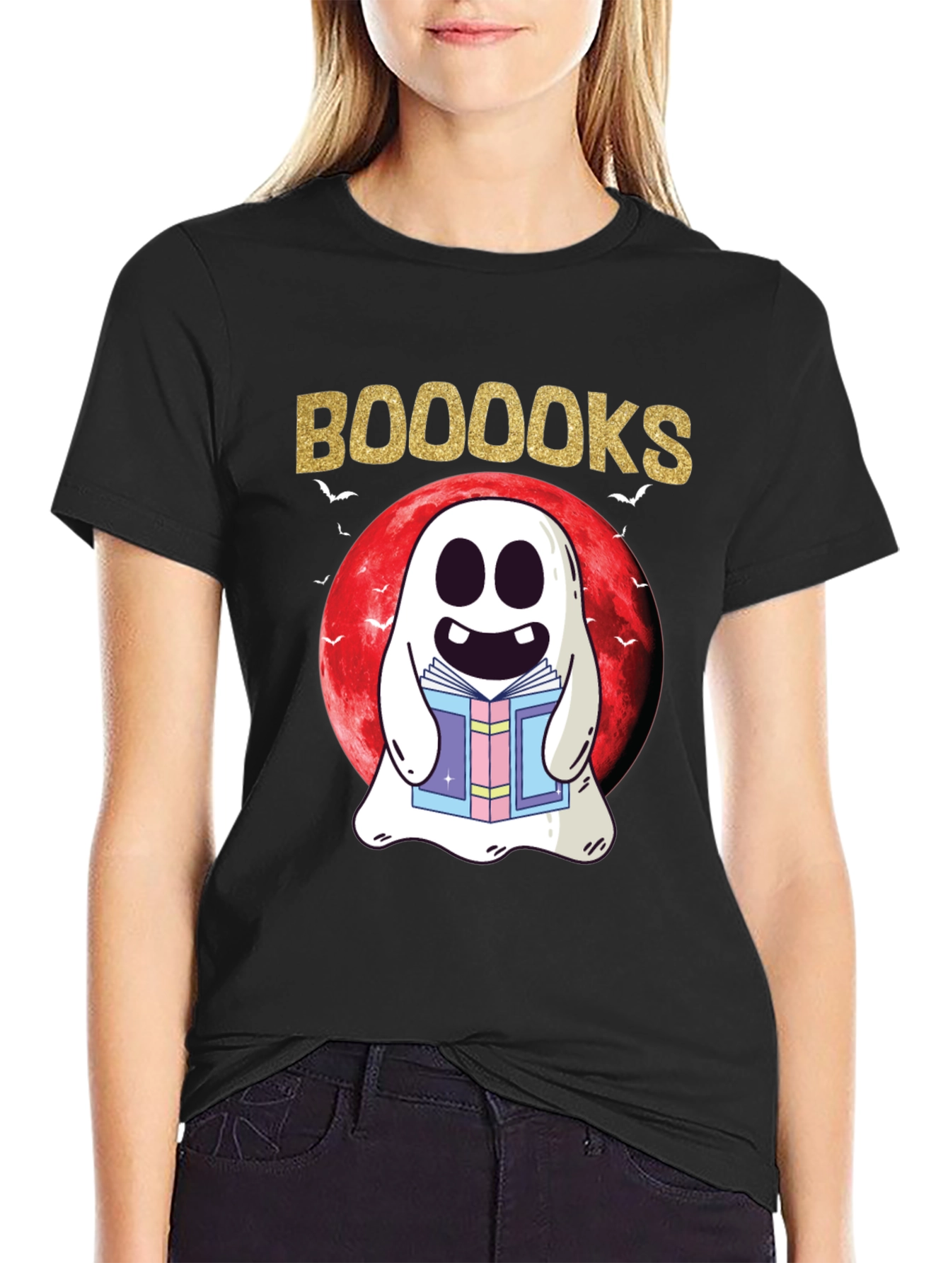 Booooks T-Shirt: Spooky Reading Ghost