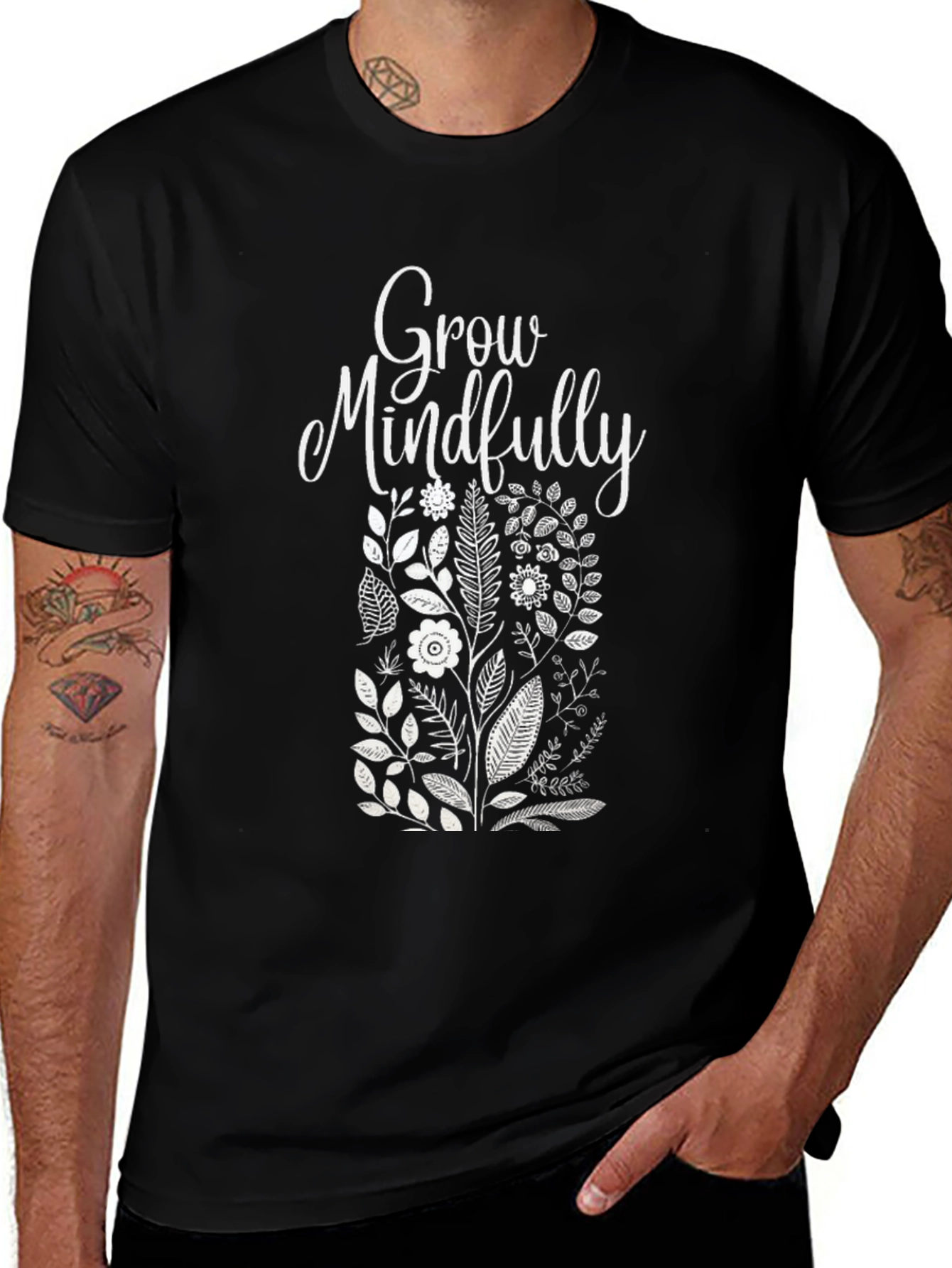 Grow Mindfully Graphic T-Shirt - Black