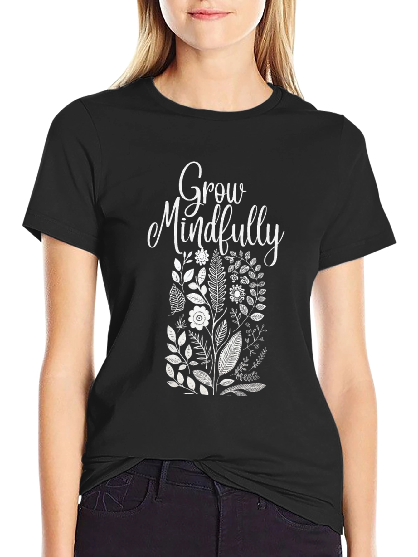 Grow Mindfully Graphic T-Shirt - Black