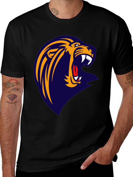 Roaring Lion Graphic Tee - Black Cotton T-Shirt