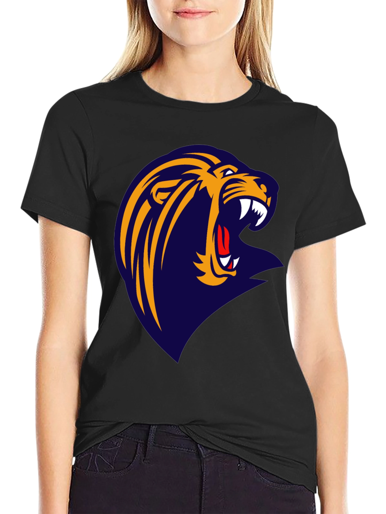 Roaring Lion Graphic Tee - Black Cotton T-Shirt