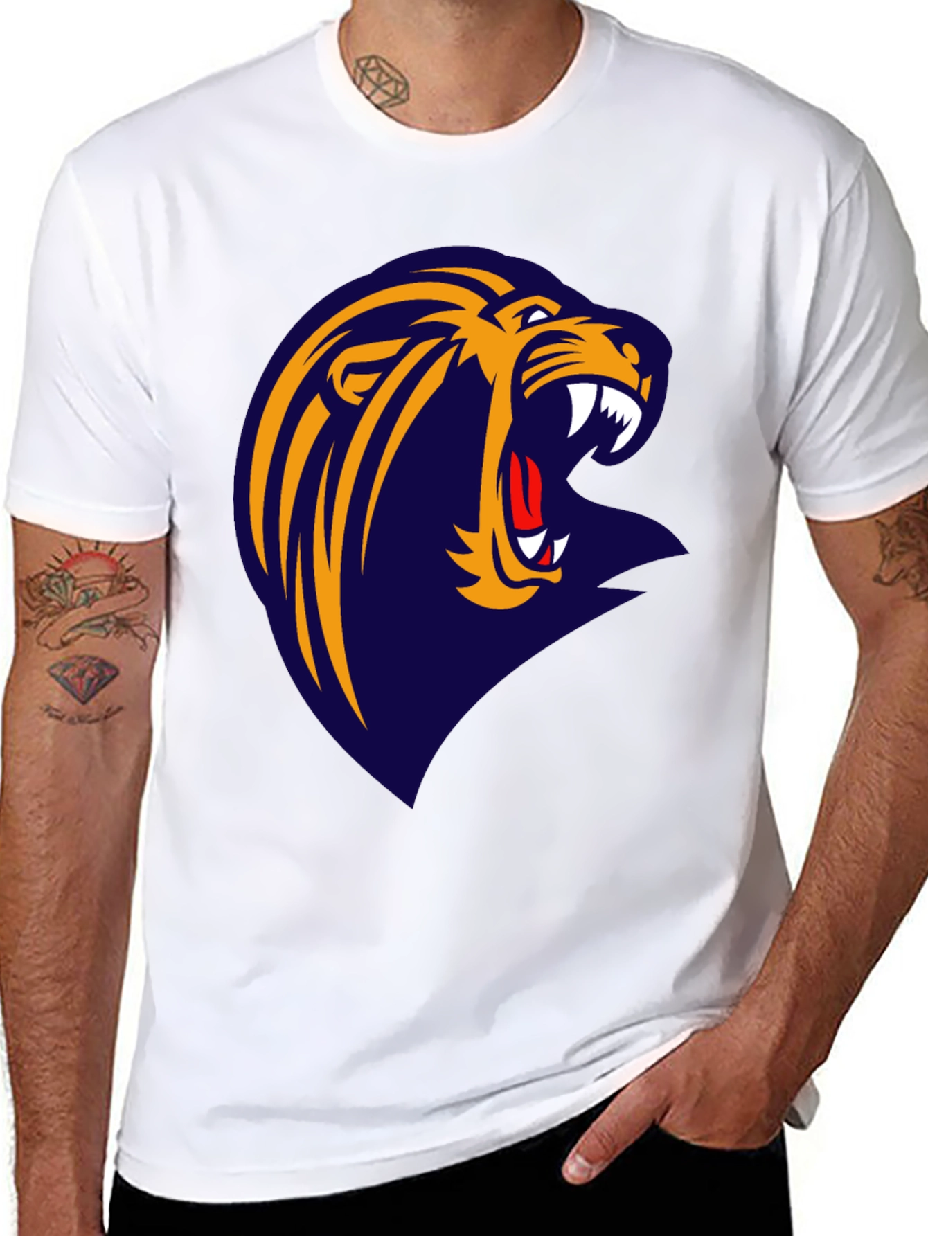Roaring Lion Graphic Tee - Black Cotton T-Shirt