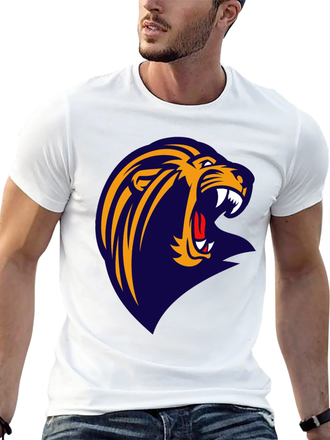Roaring Lion Graphic Tee - Black Cotton T-Shirt