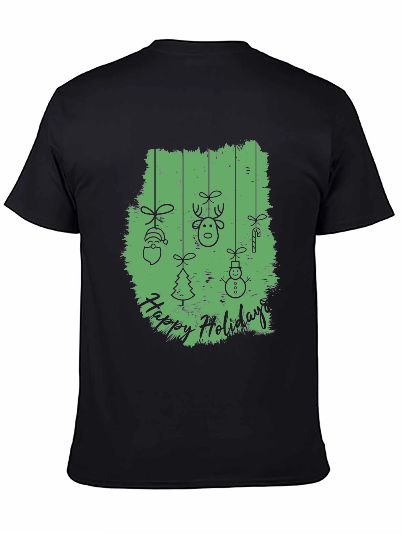 Happy Holidays Graphic Print Crew Neck T-Shirt