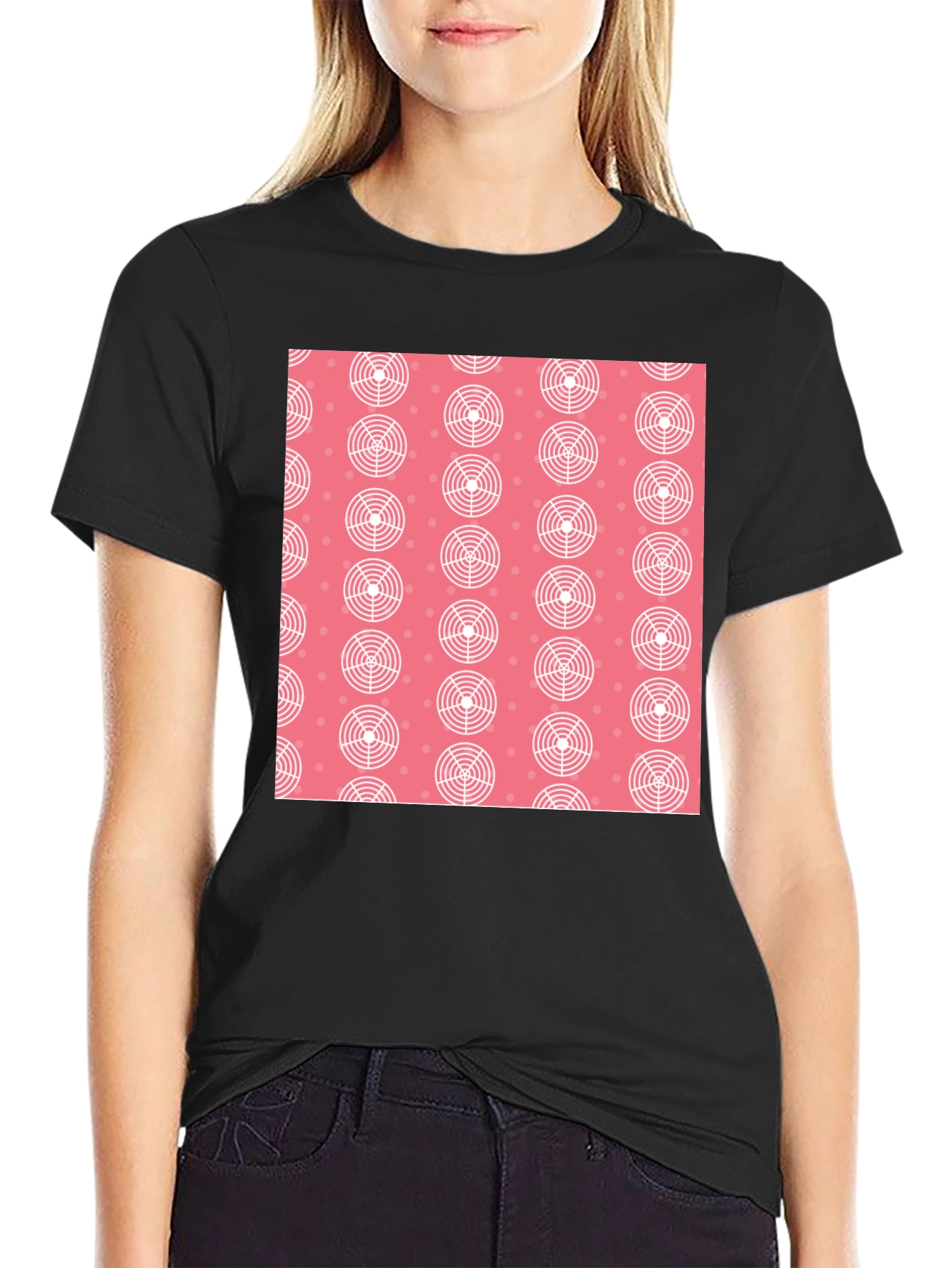 Modern Pattern Black T-Shirt