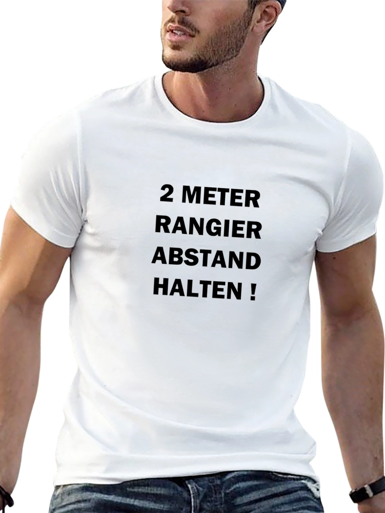 2 Meter Abstand Halten! Black T-Shirt