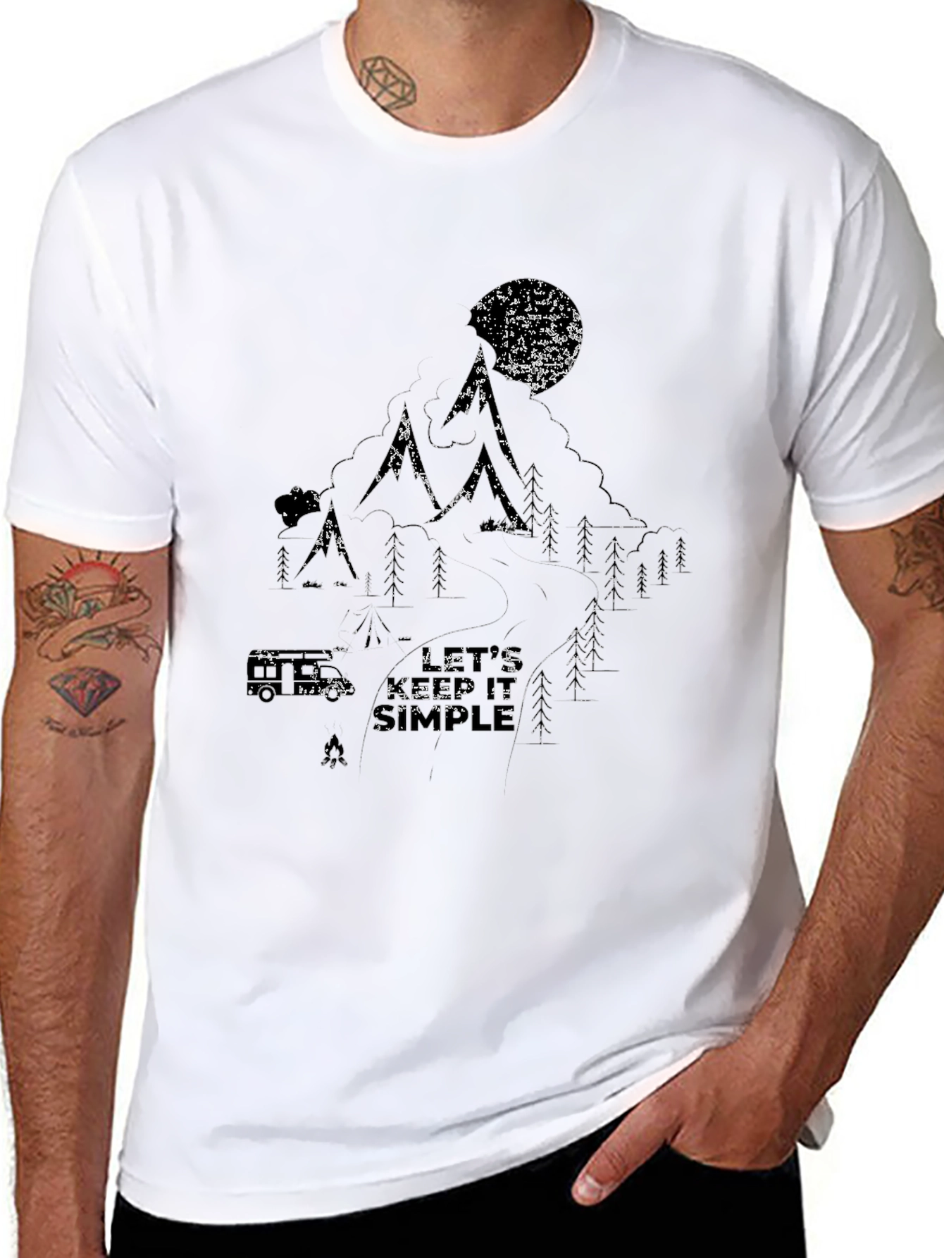 Nature Graphic Black T-Shirt - Lets Keep it Simple