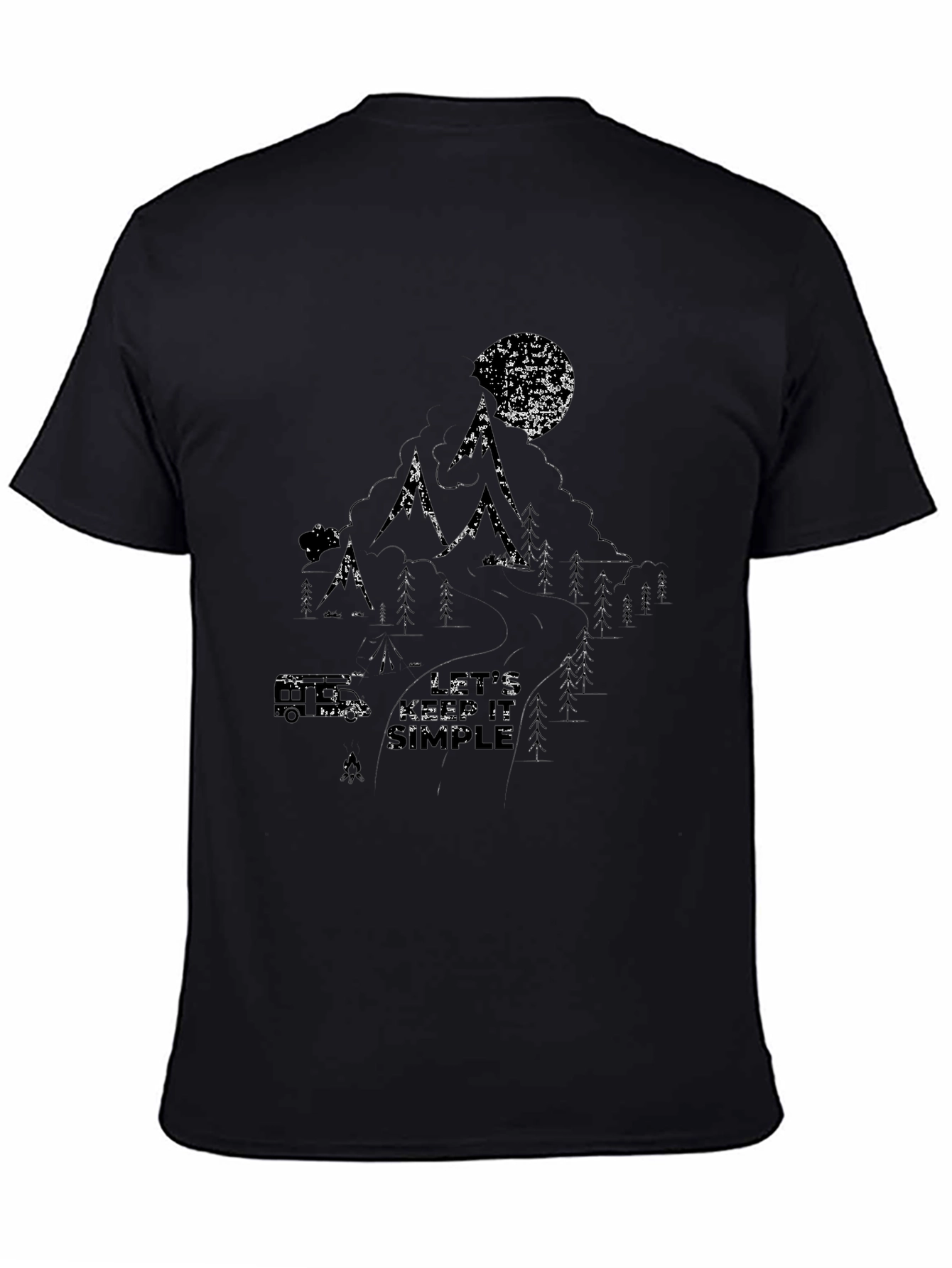 Nature Graphic Black T-Shirt - Lets Keep it Simple