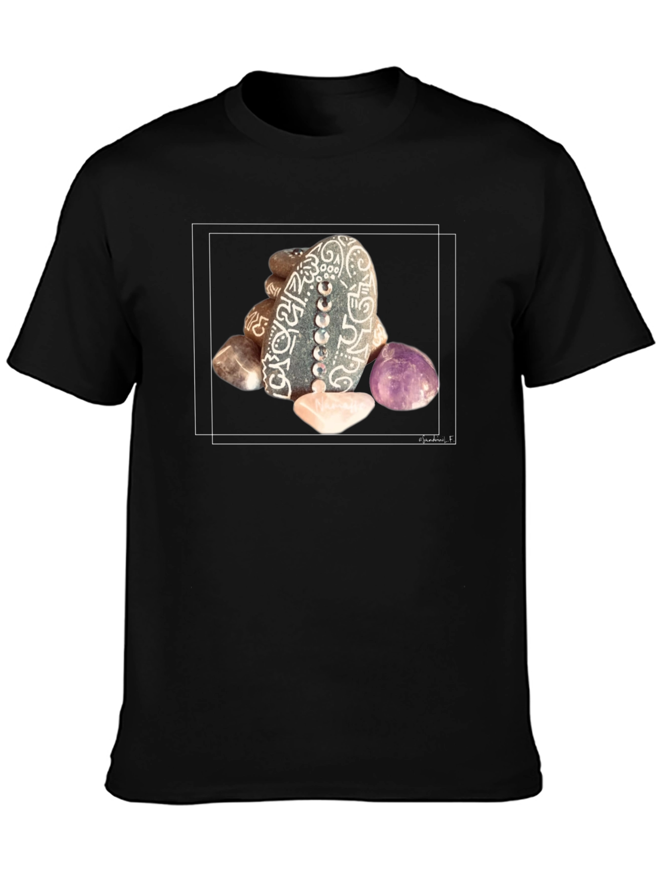 Mystic Stones Graphic T-Shirt - Artistic Zen Design