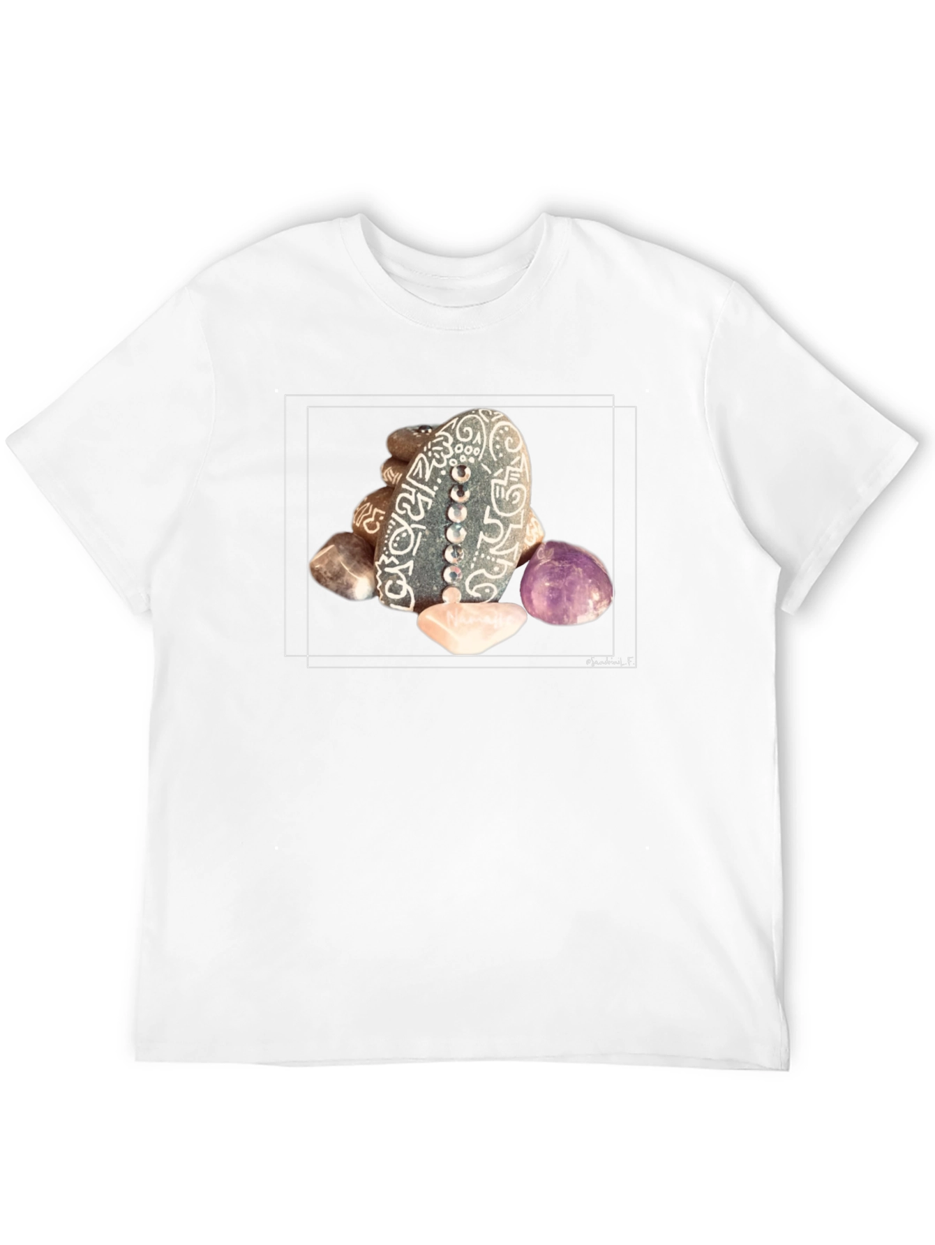 Mystic Stones Graphic T-Shirt - Artistic Zen Design