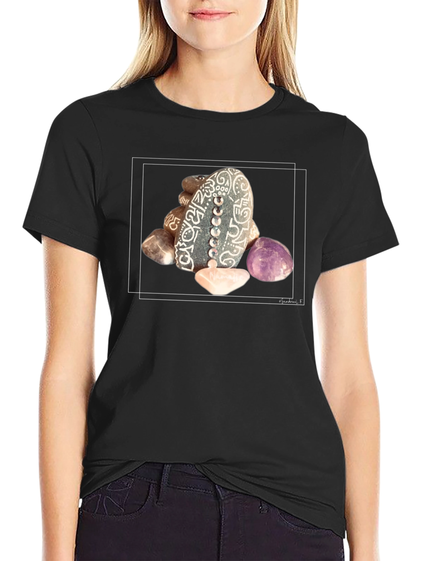 Mystic Stones Graphic T-Shirt - Artistic Zen Design