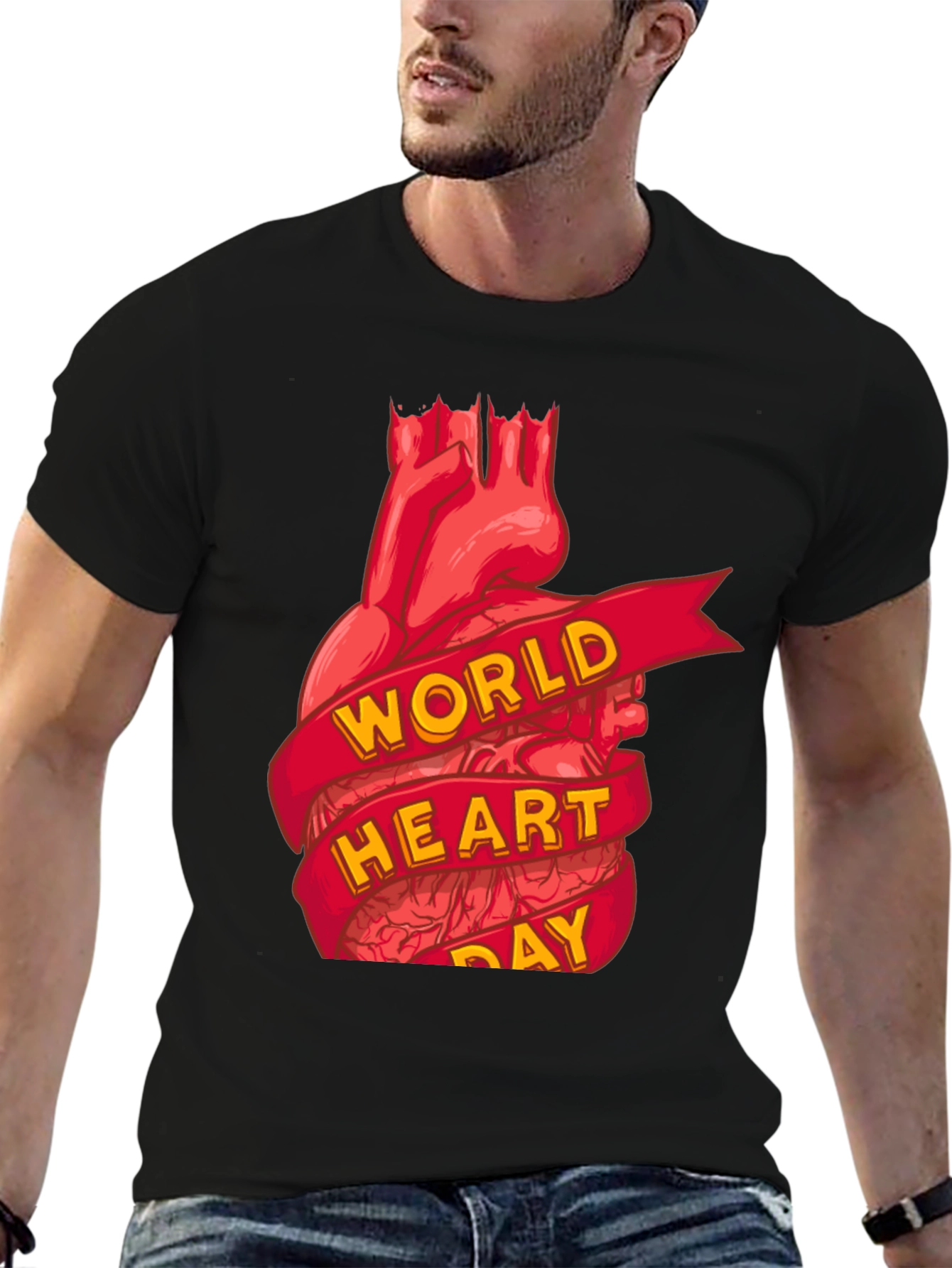 World Heart Day T-Shirt:  Anatomical Heart Tee