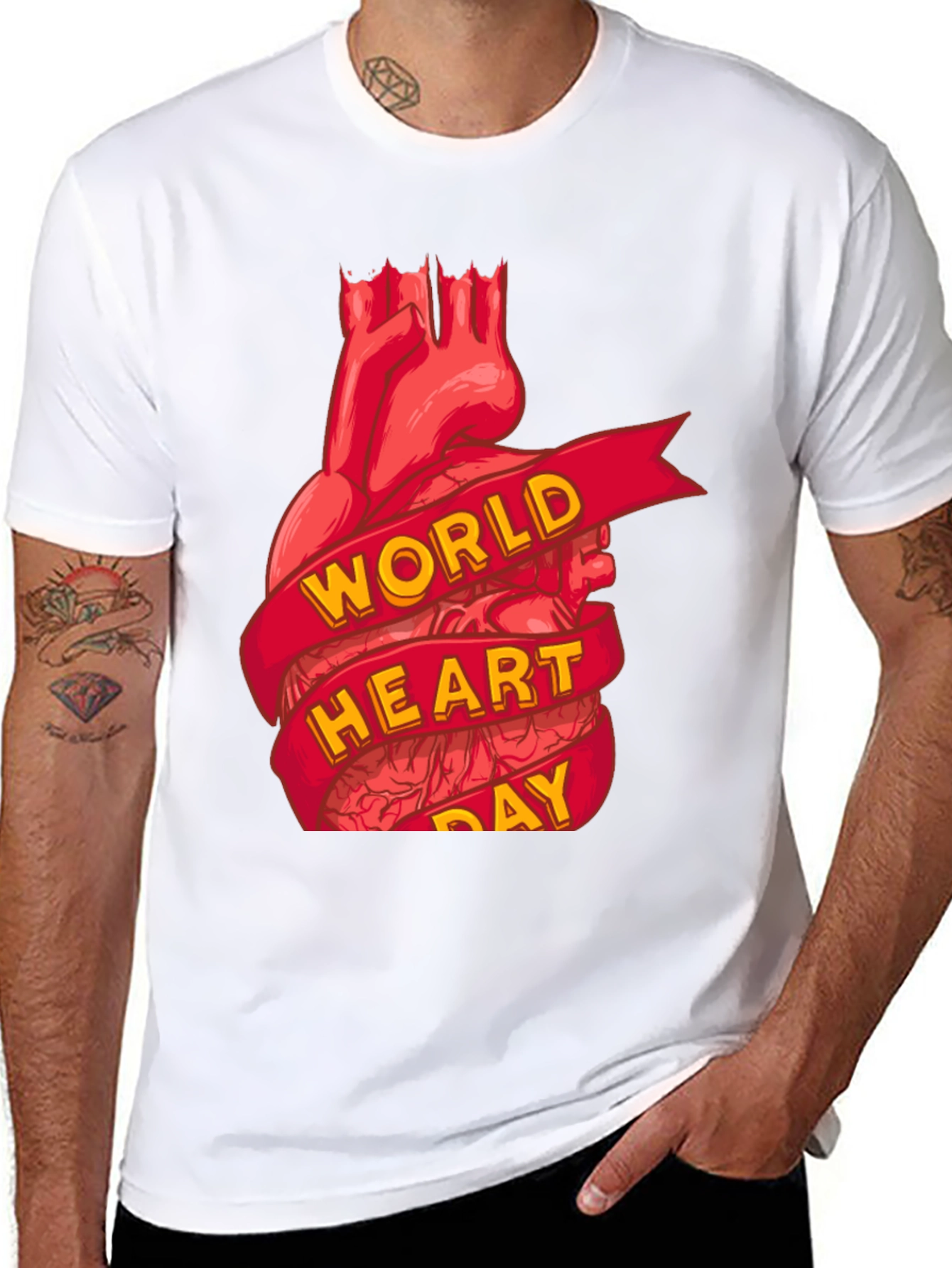World Heart Day T-Shirt:  Anatomical Heart Tee