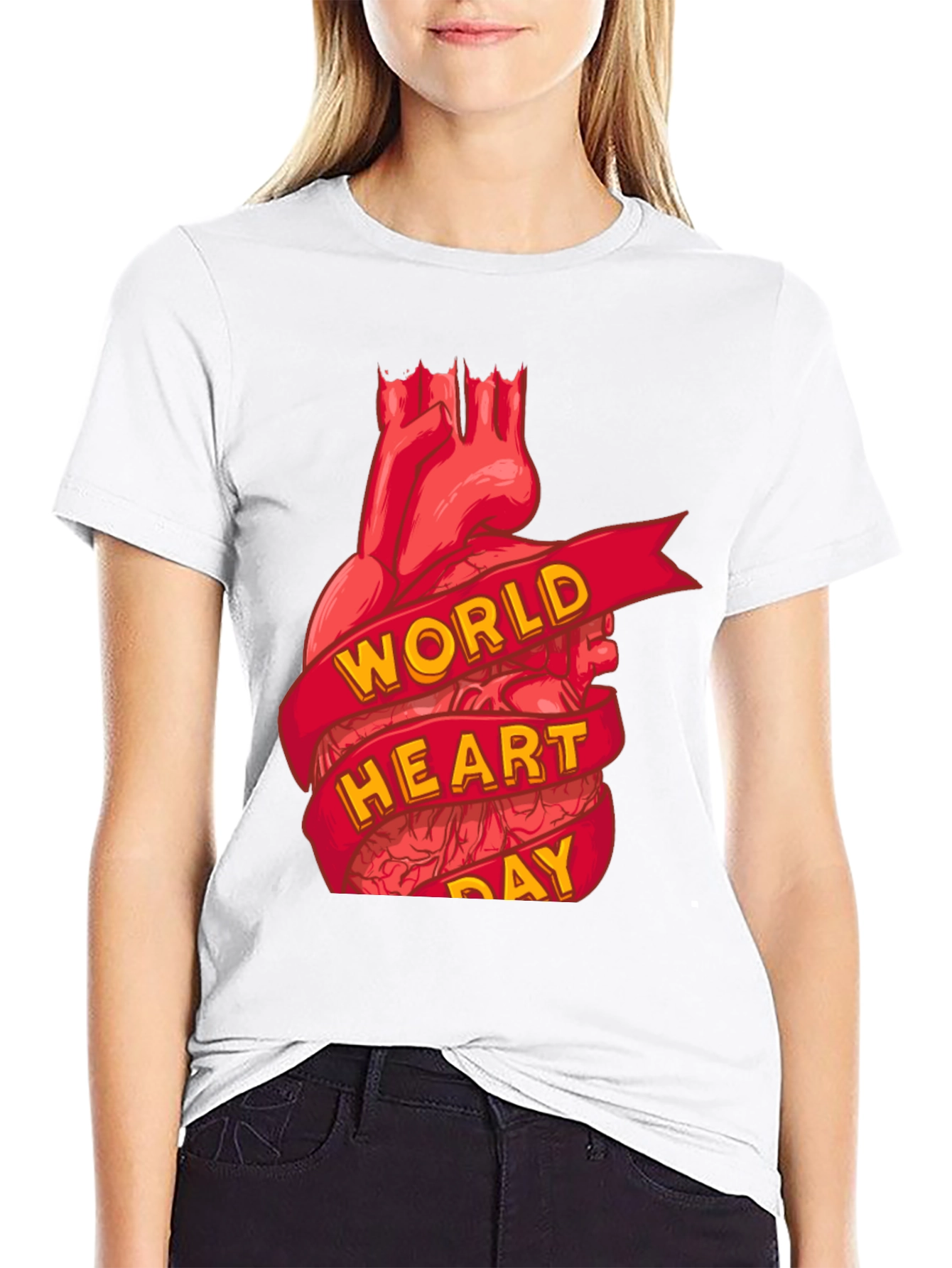 World Heart Day T-Shirt:  Anatomical Heart Tee