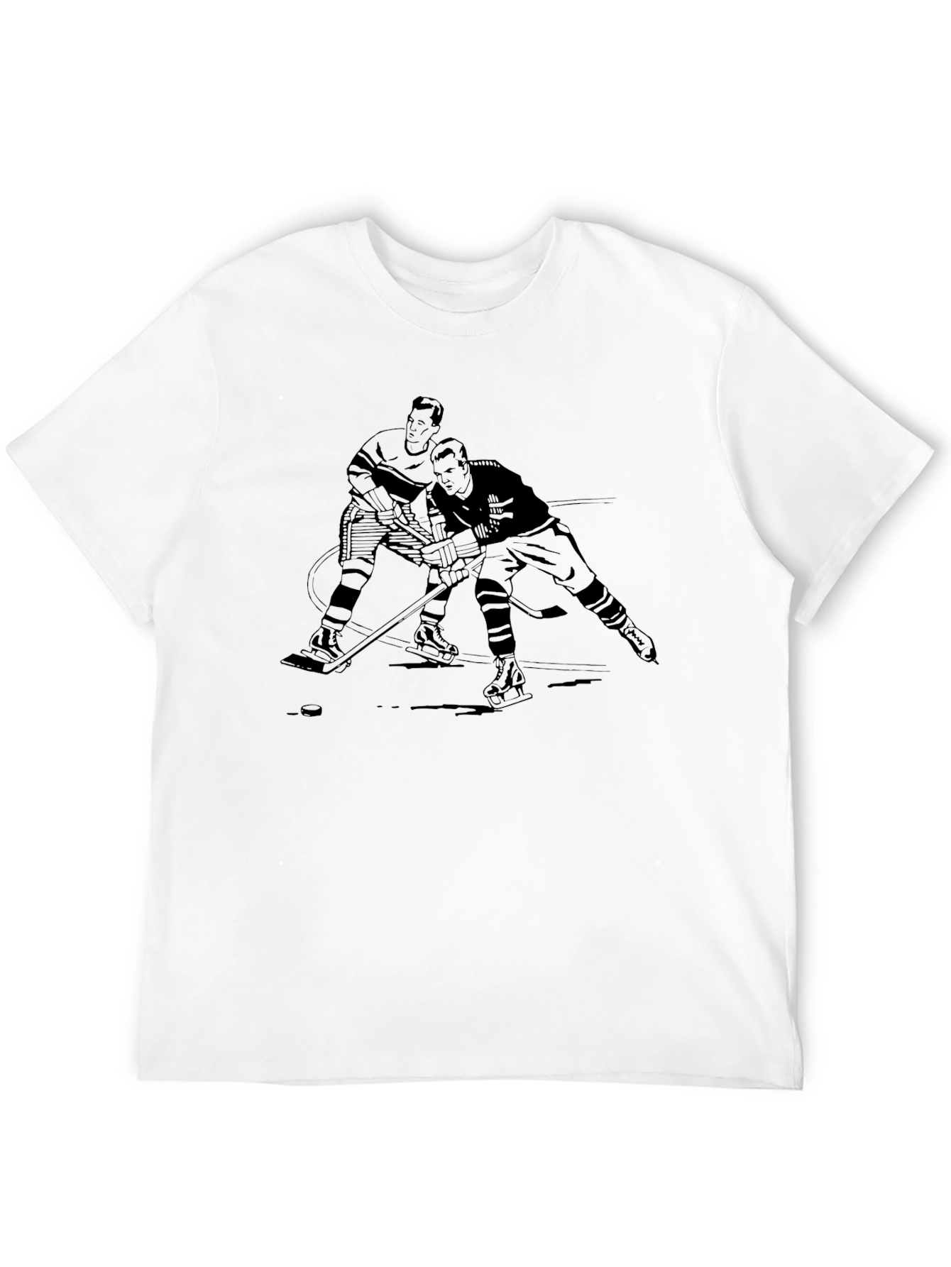 Hockey Player Graphic Tee - Classic Black
