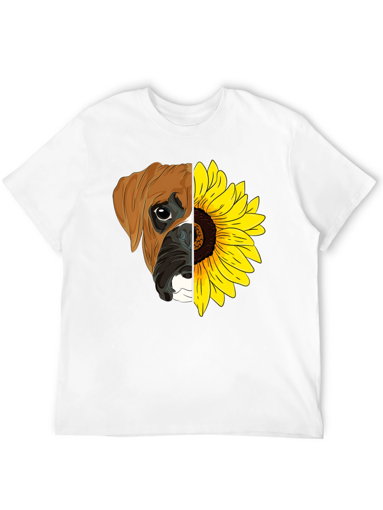Dog & Sunflower Graphic T-Shirt