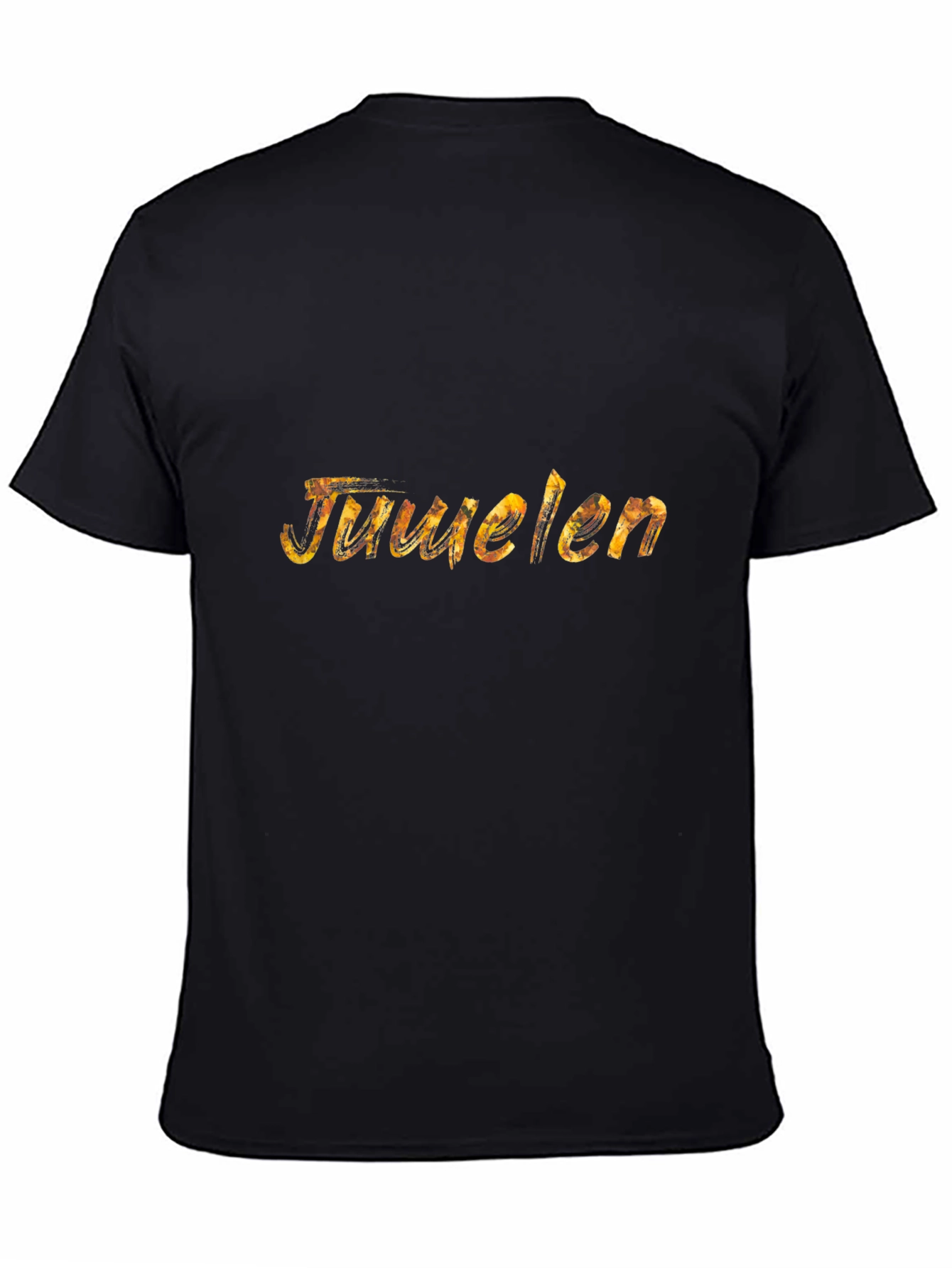 Juuelen Black Graphic Tee for Men