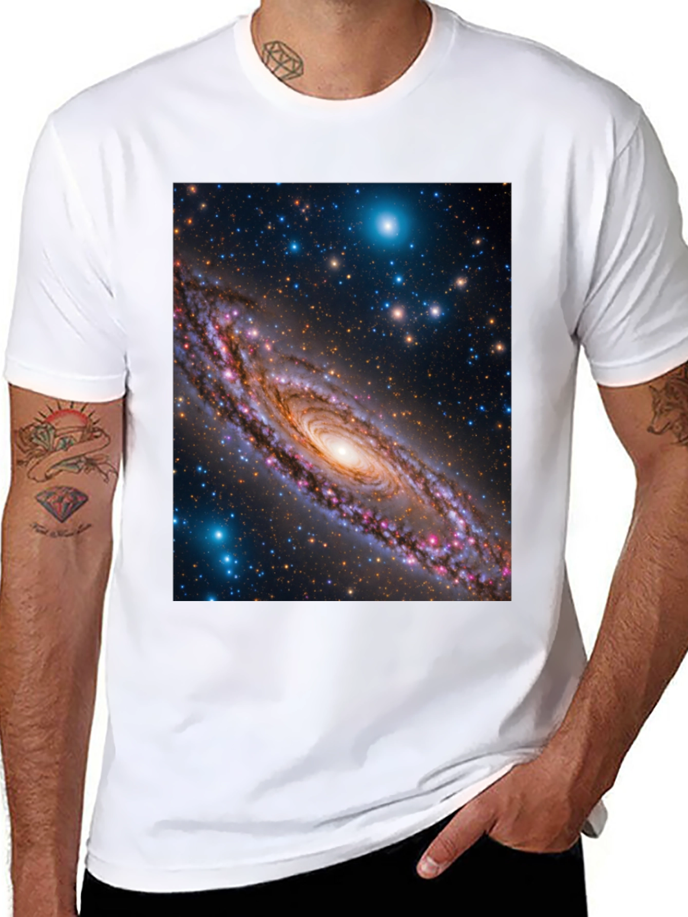 Galaxy Print Black T-Shirt