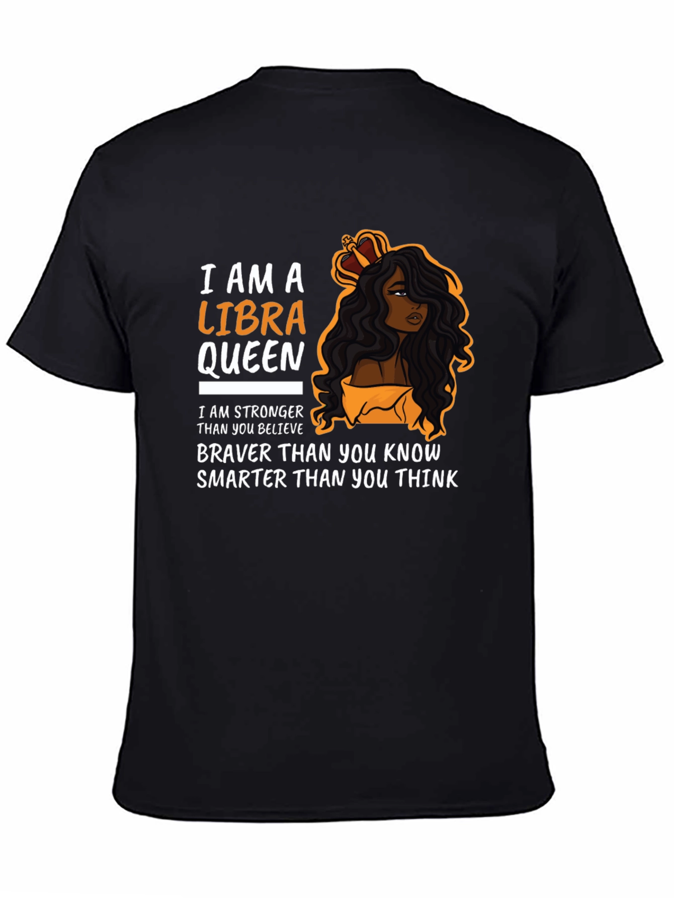 Libra Queen Black T-Shirt Zodiac Sign Graphic Tee