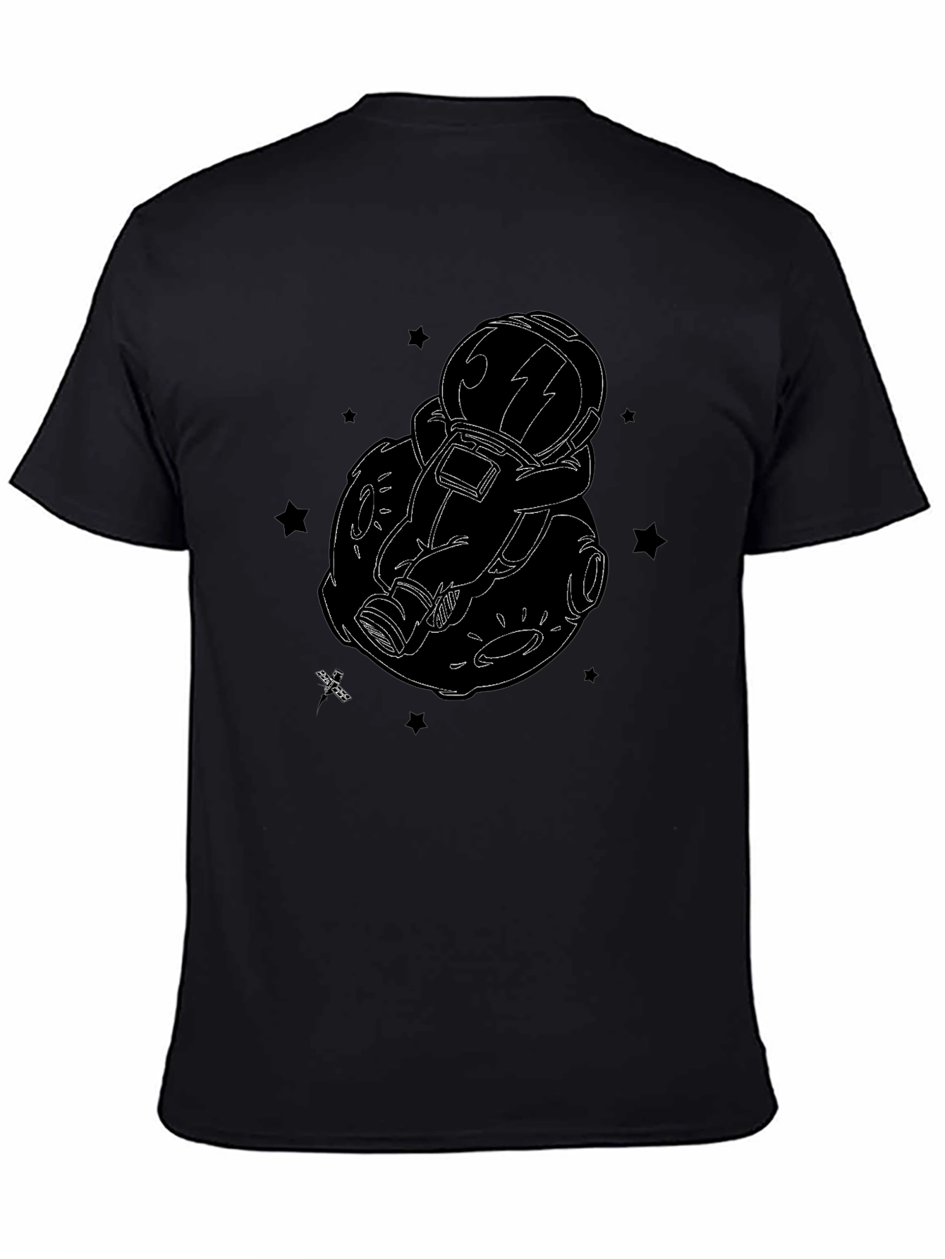 Astronaut Moon Black Graphic Tee