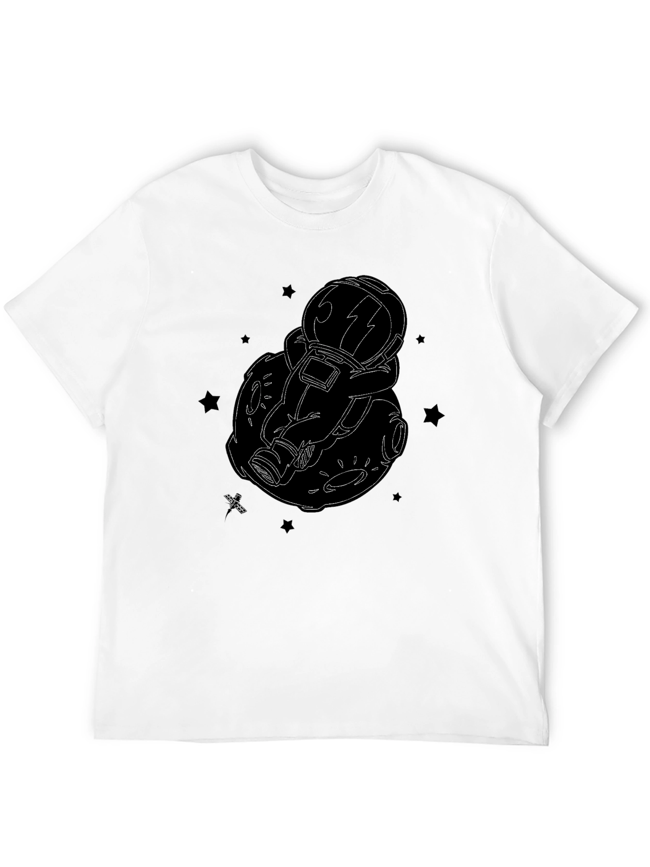 Astronaut Moon Black Graphic Tee