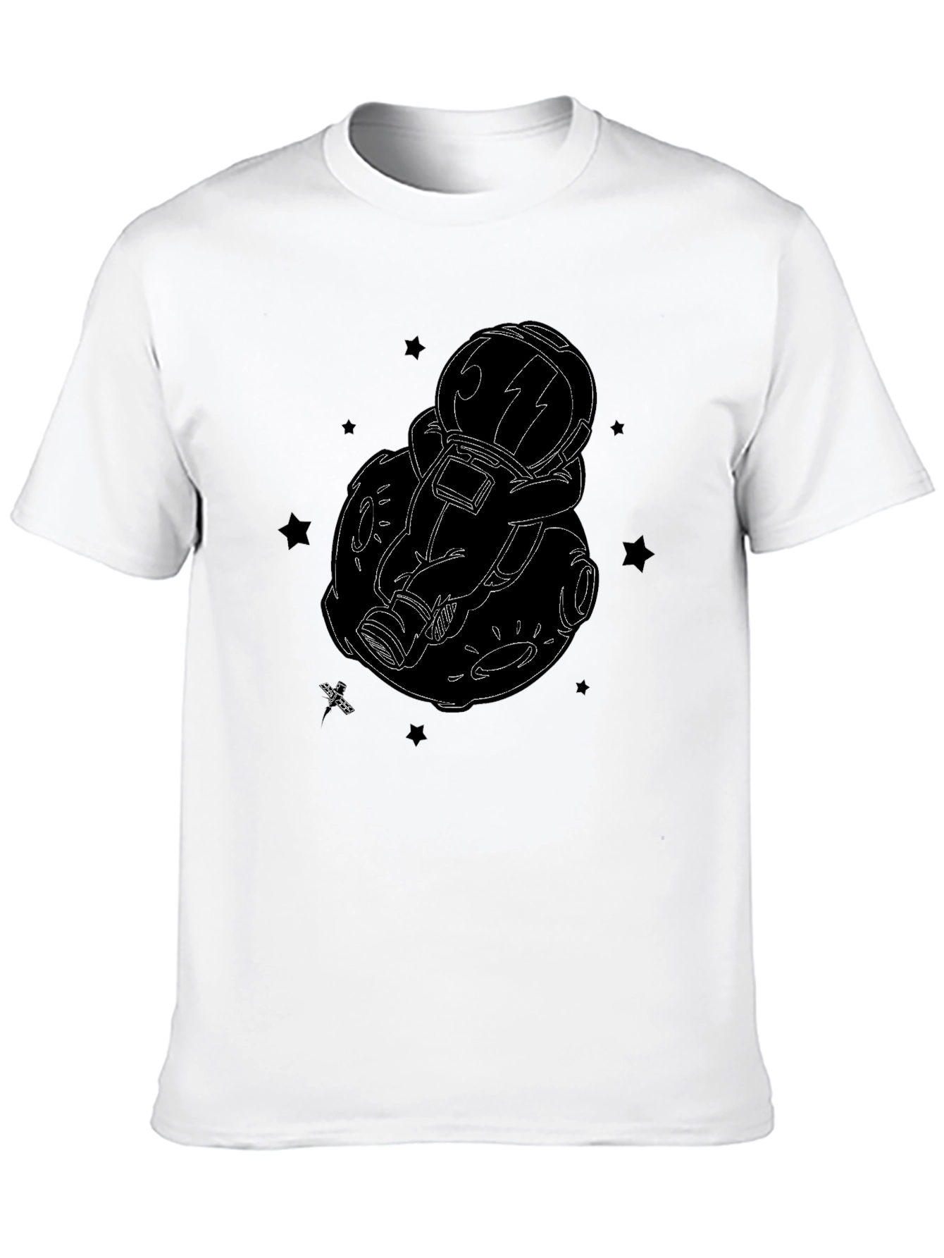 Astronaut Moon Black Graphic Tee