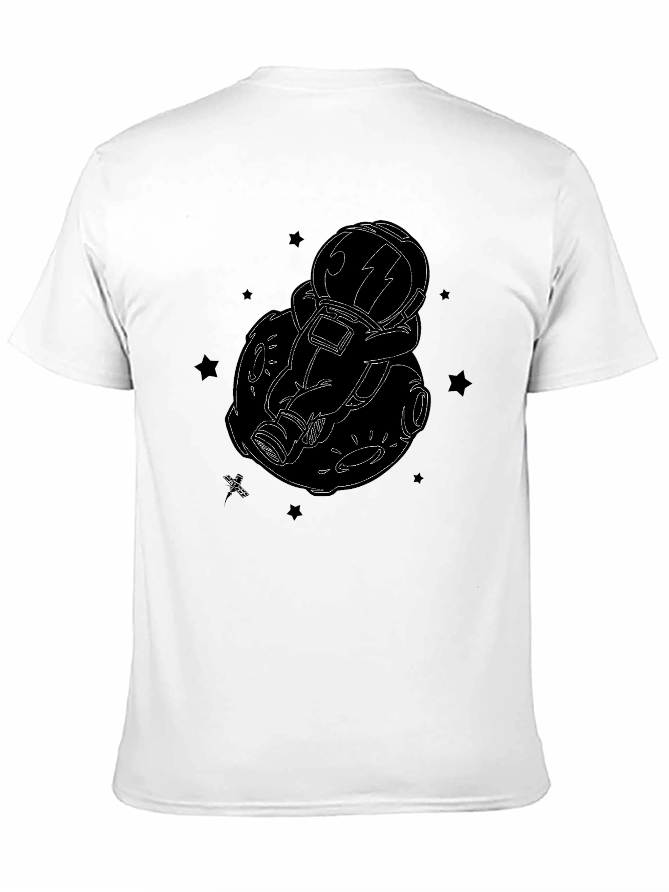Astronaut Moon Black Graphic Tee