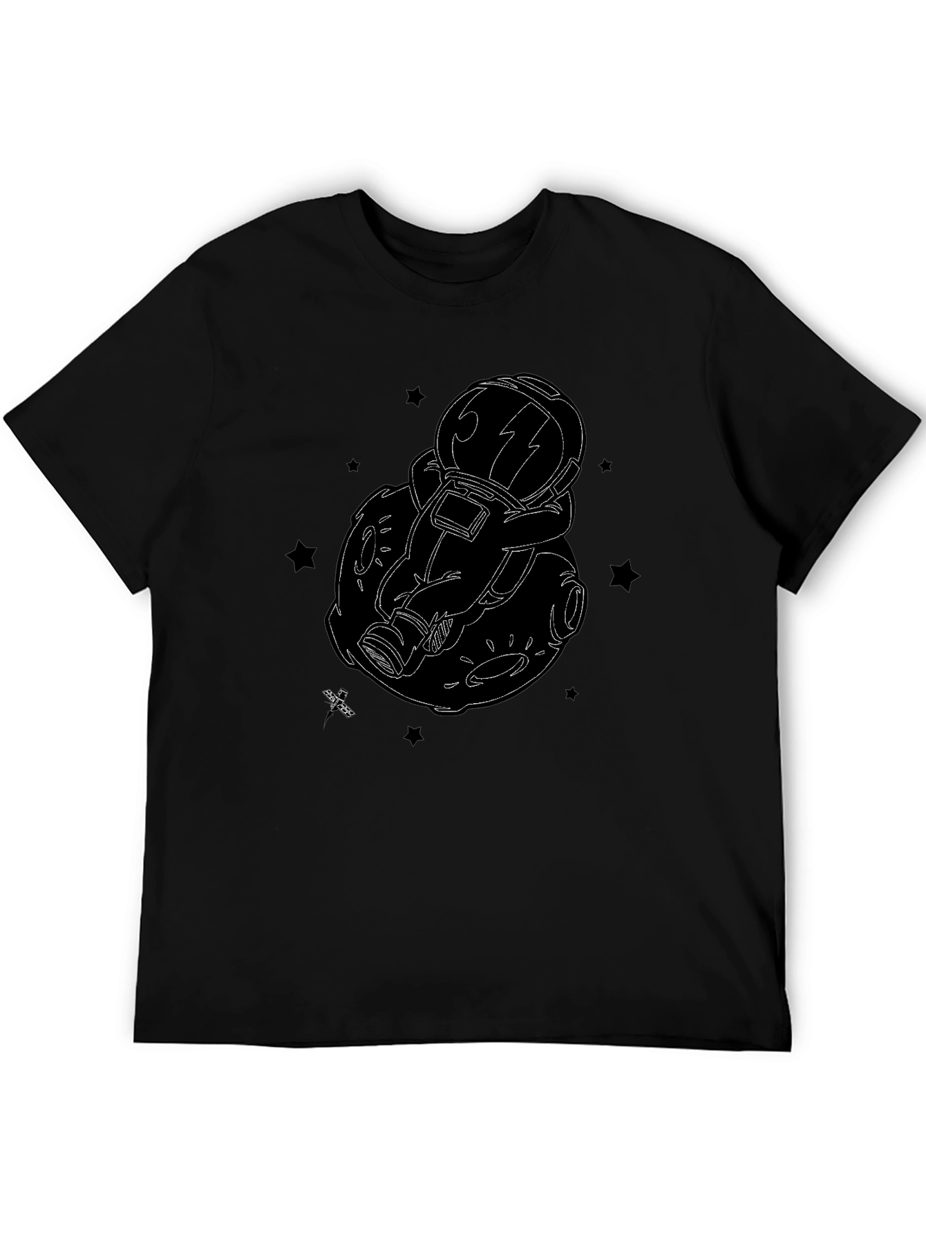 Astronaut Moon Black Graphic Tee