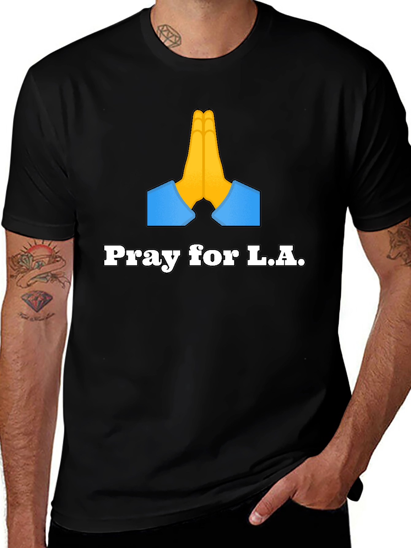 Pray for L.A. Graphic T-Shirt - Black