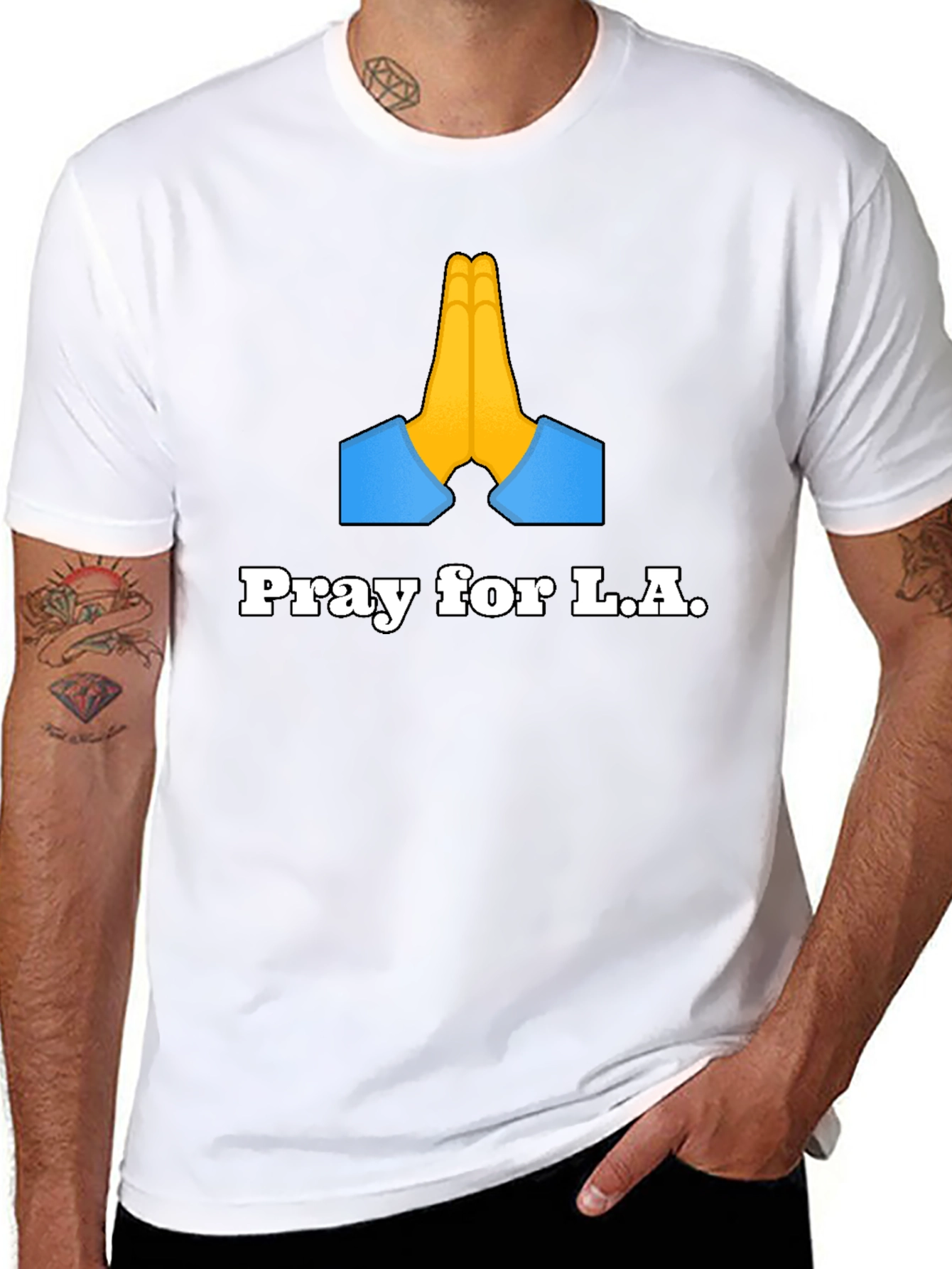 Pray for L.A. Graphic T-Shirt - Black