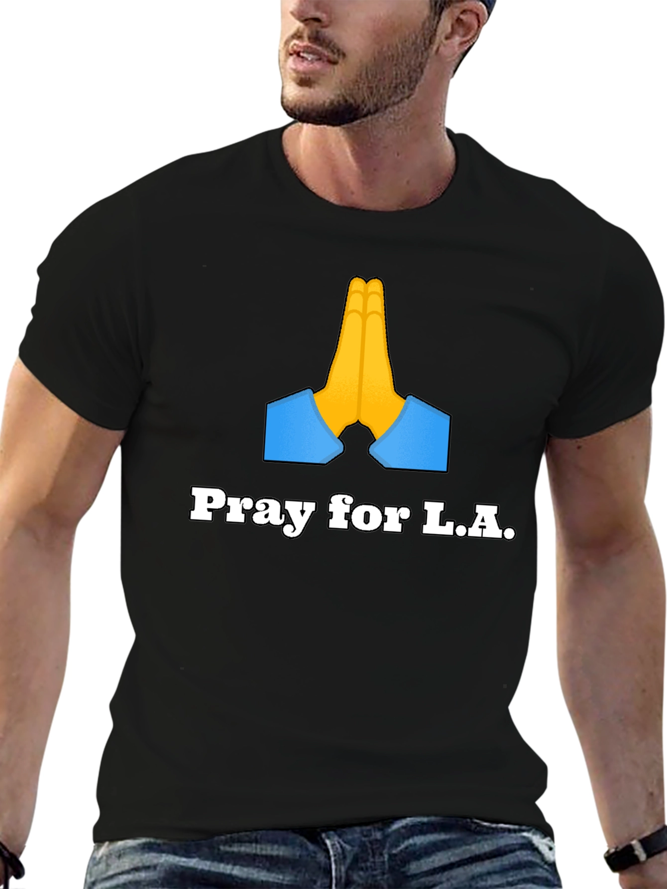 Pray for L.A. Graphic T-Shirt - Black