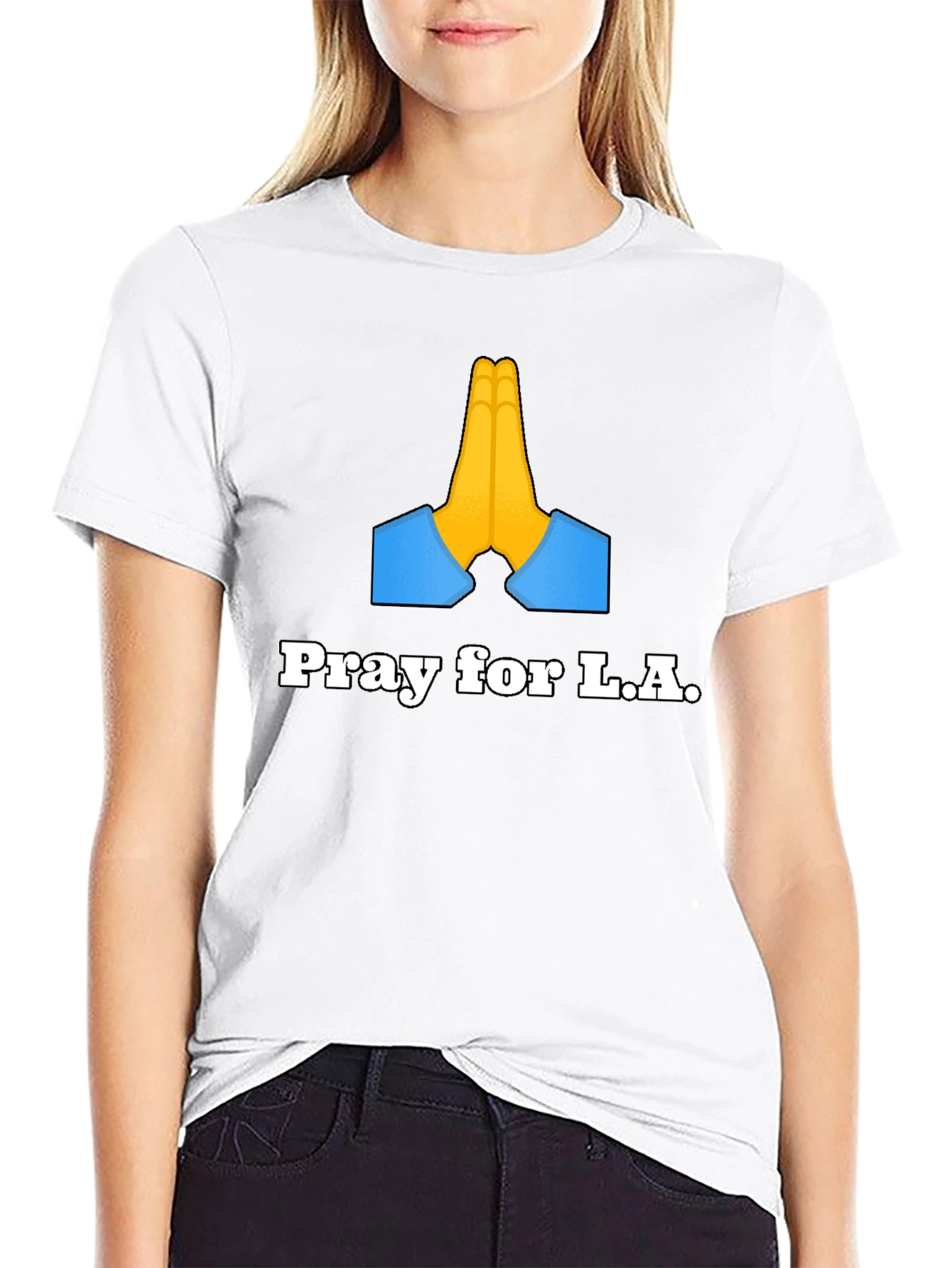 Pray for L.A. Graphic T-Shirt - Black