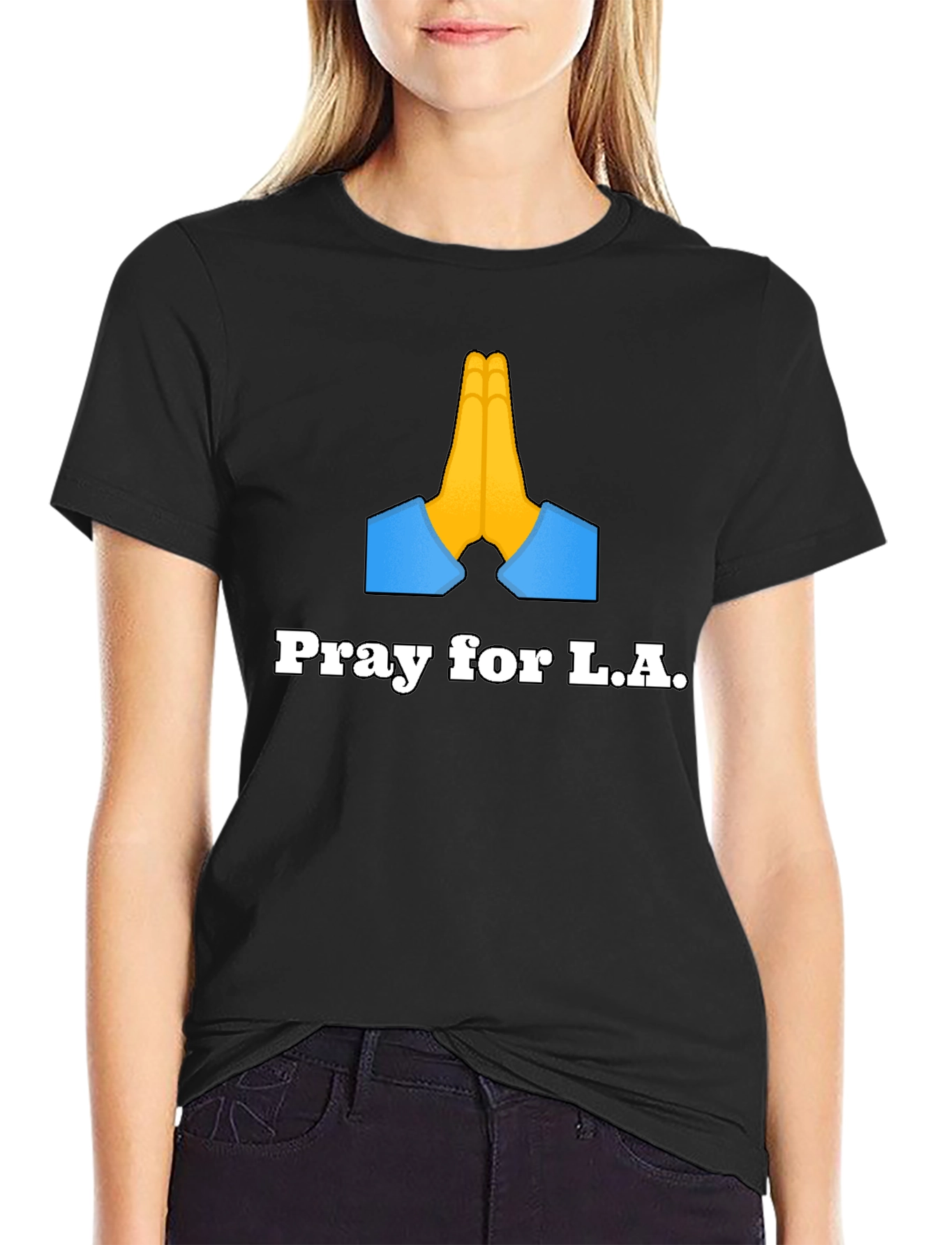 Pray for L.A. Graphic T-Shirt - Black