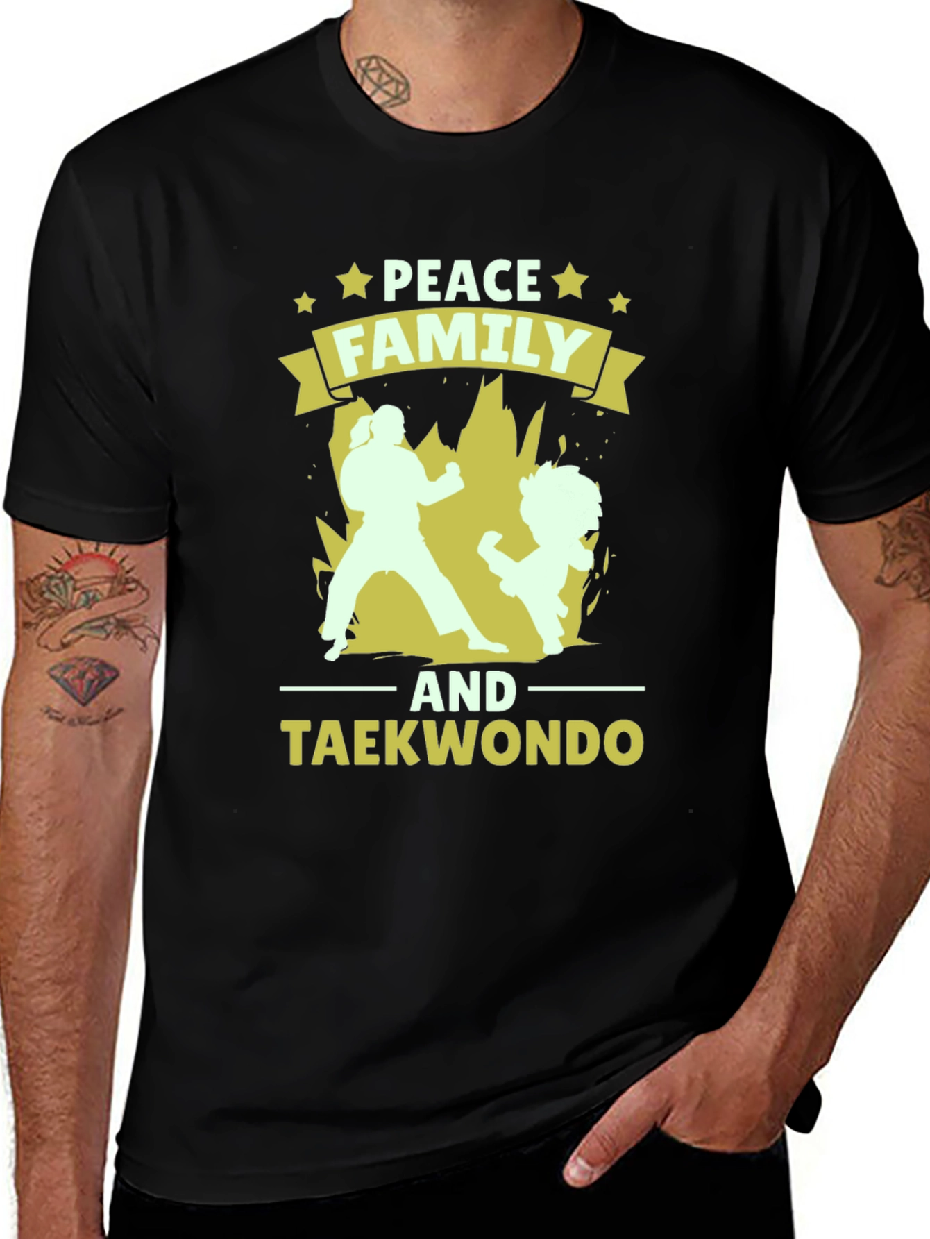 Peace Family Taekwondo Graphic T-Shirt