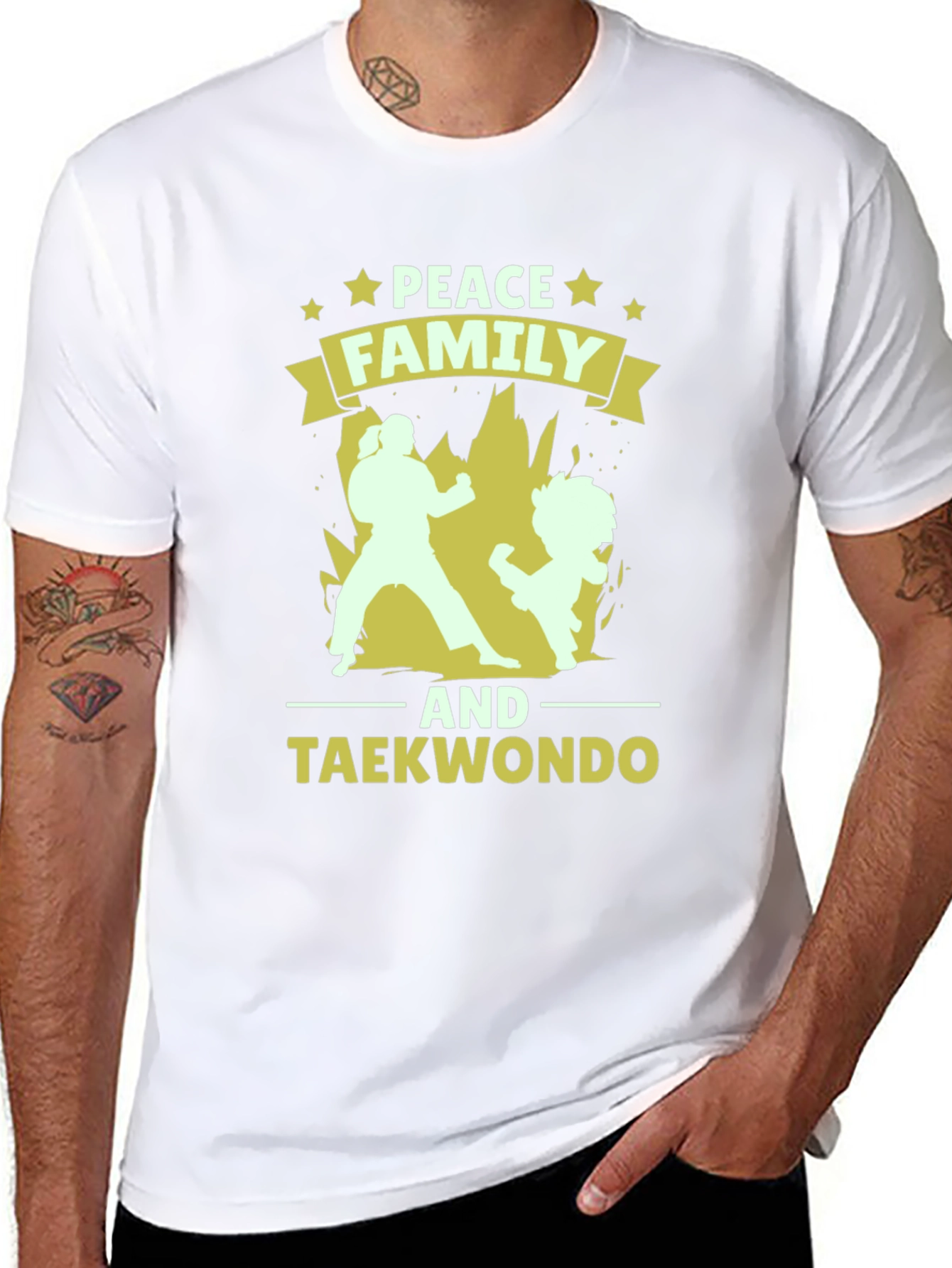 Peace Family Taekwondo Graphic T-Shirt