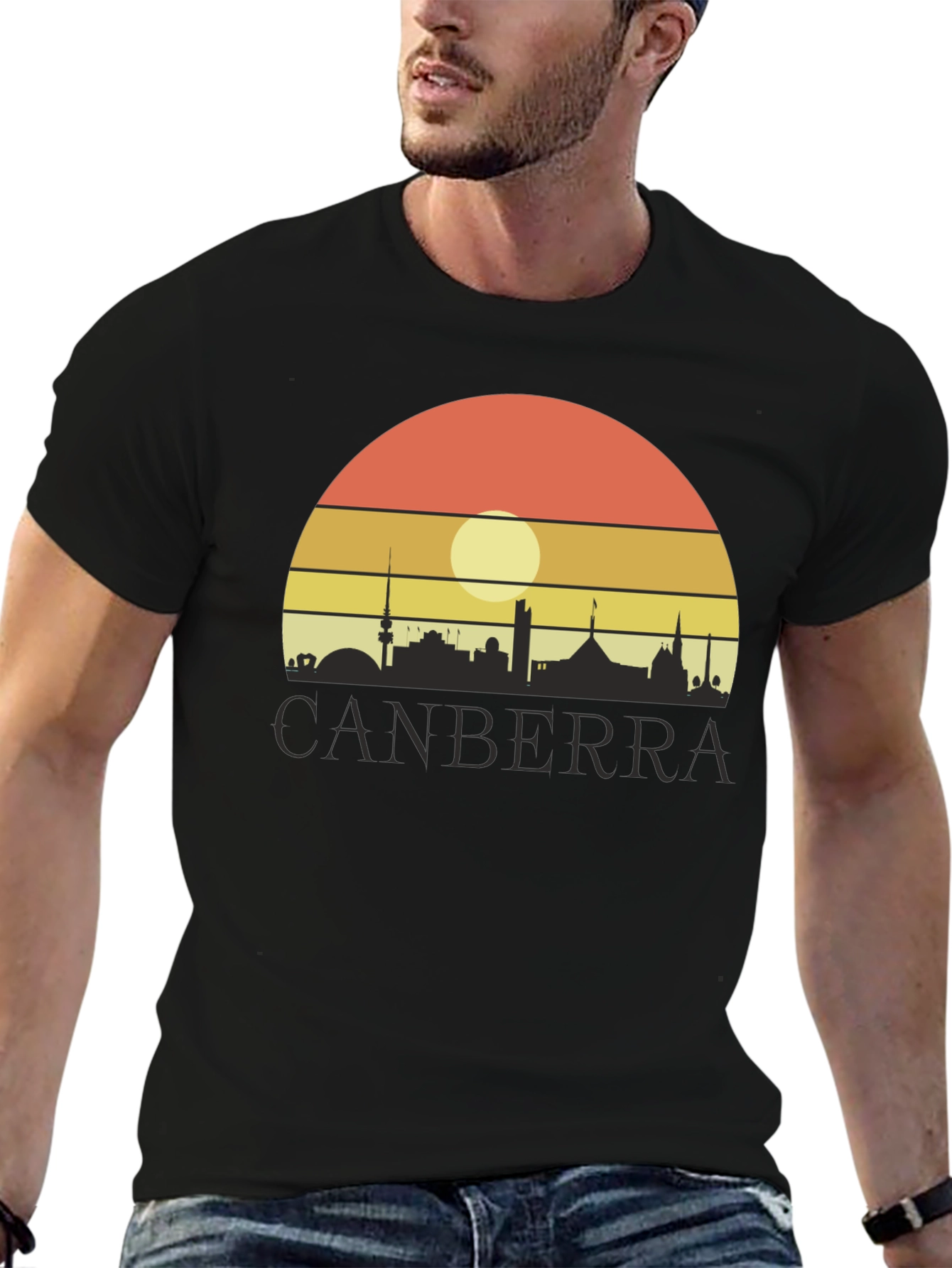Canberra Skyline Retro T-Shirt