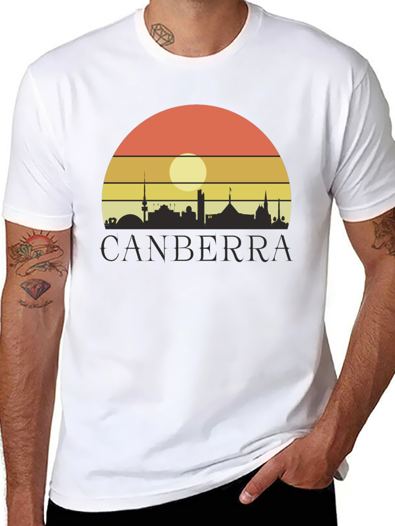 Canberra Skyline Retro T-Shirt
