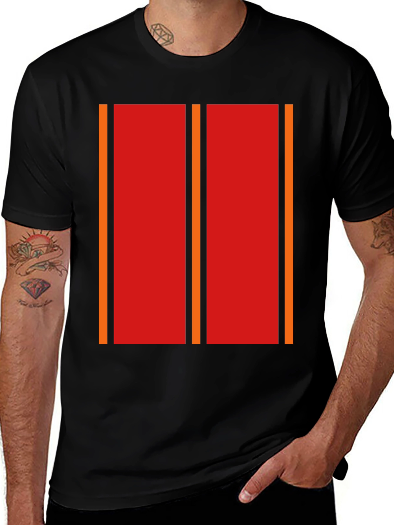 Retro Stripe Graphic Tee - Bold Casual Style