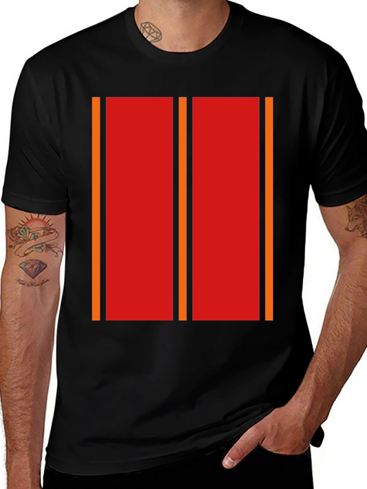 Retro Stripe Graphic Tee - Bold Casual Style
