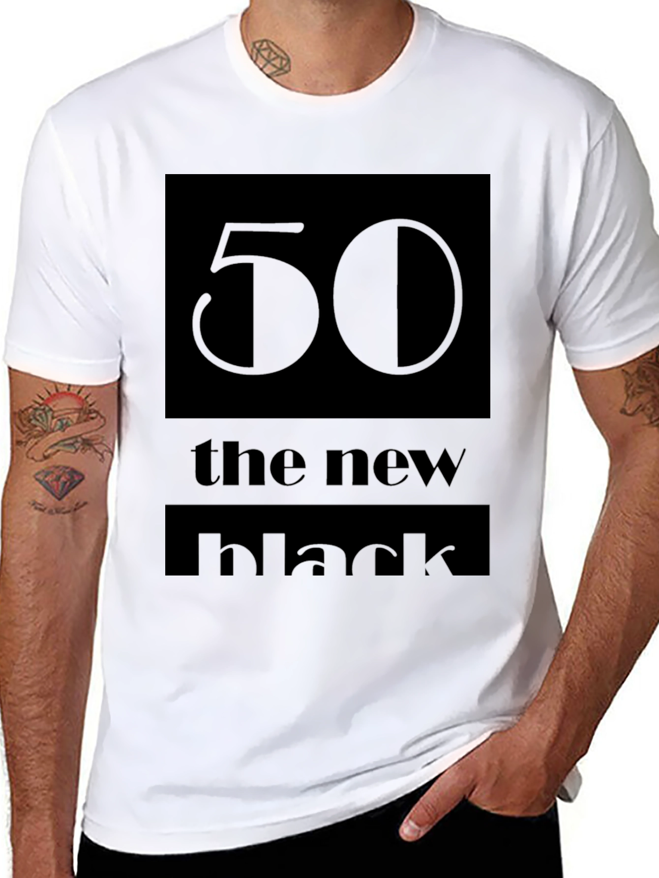 50 the new black T-Shirt
