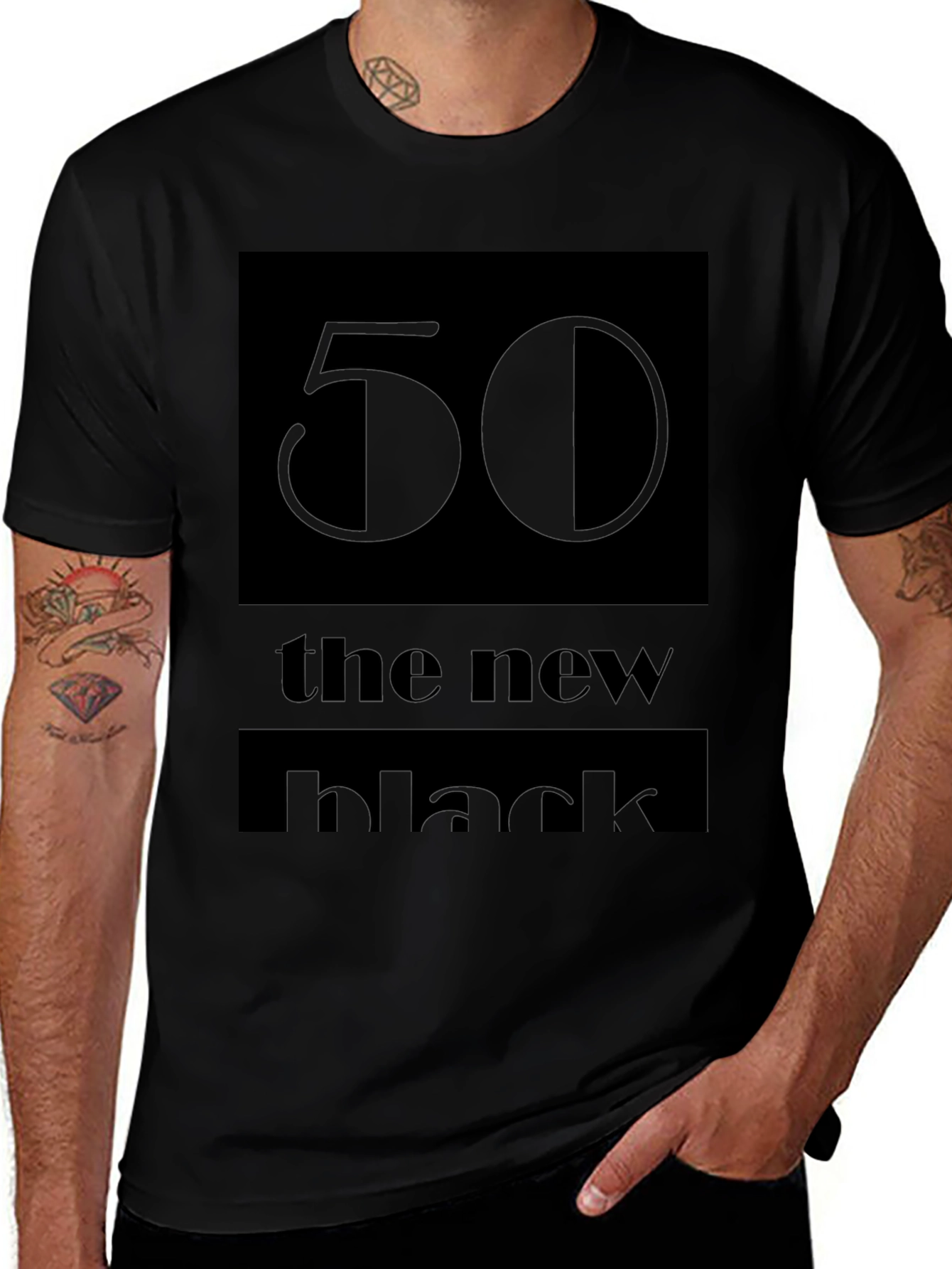 50 the new black T-Shirt