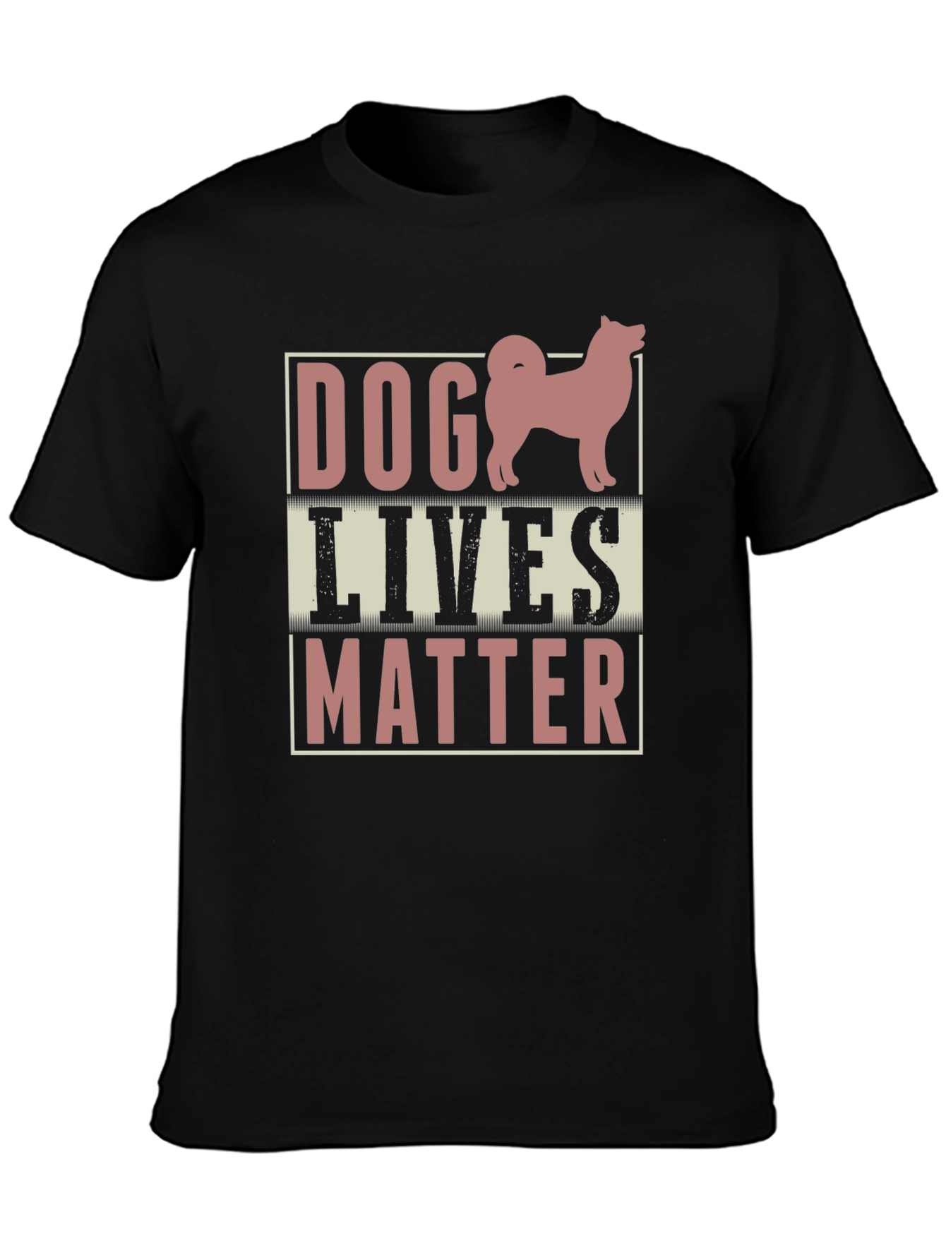 Dog Lives Matter Graphic Tee - Black Cotton Shirt