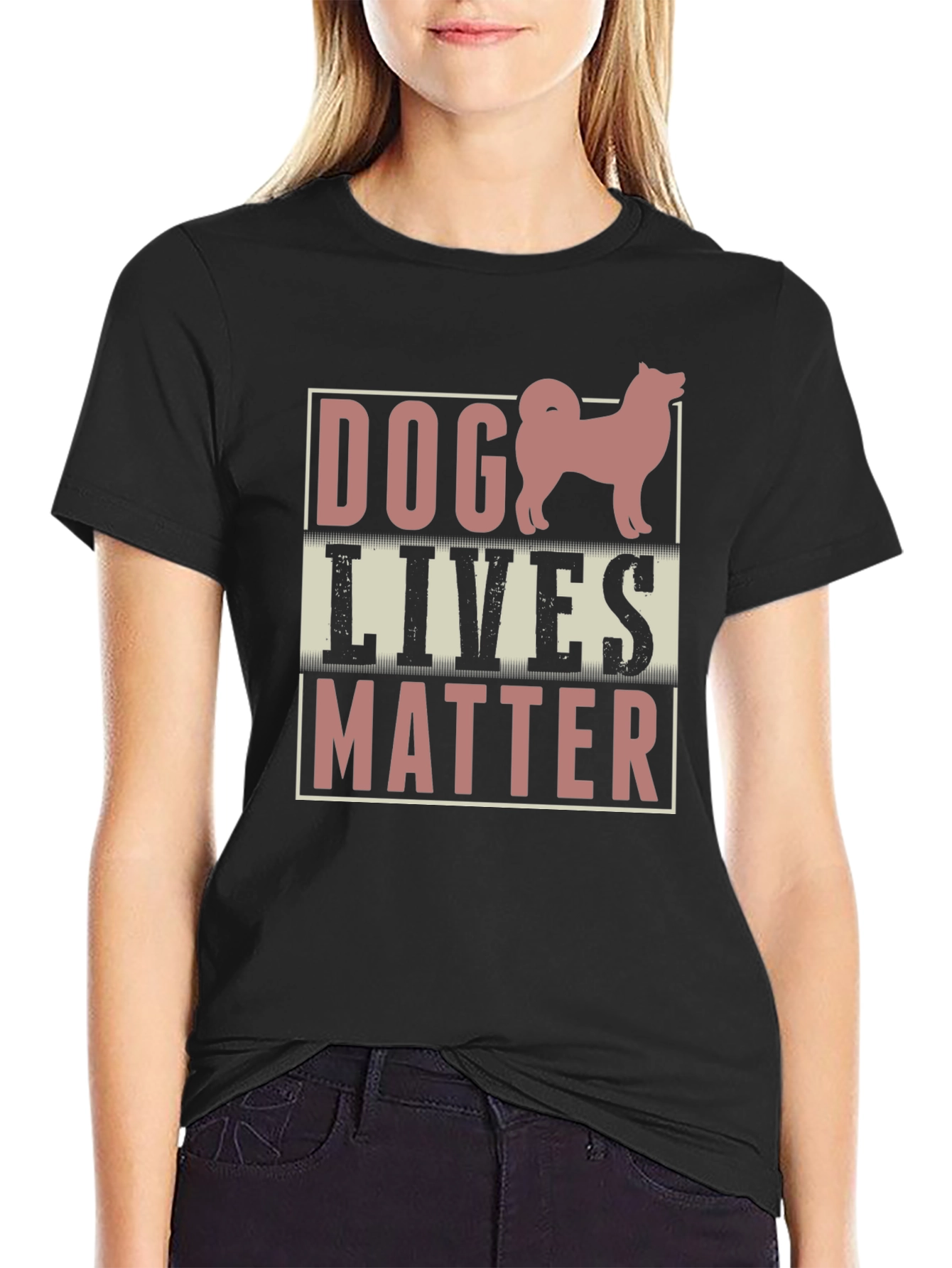 Dog Lives Matter Graphic Tee - Black Cotton Shirt