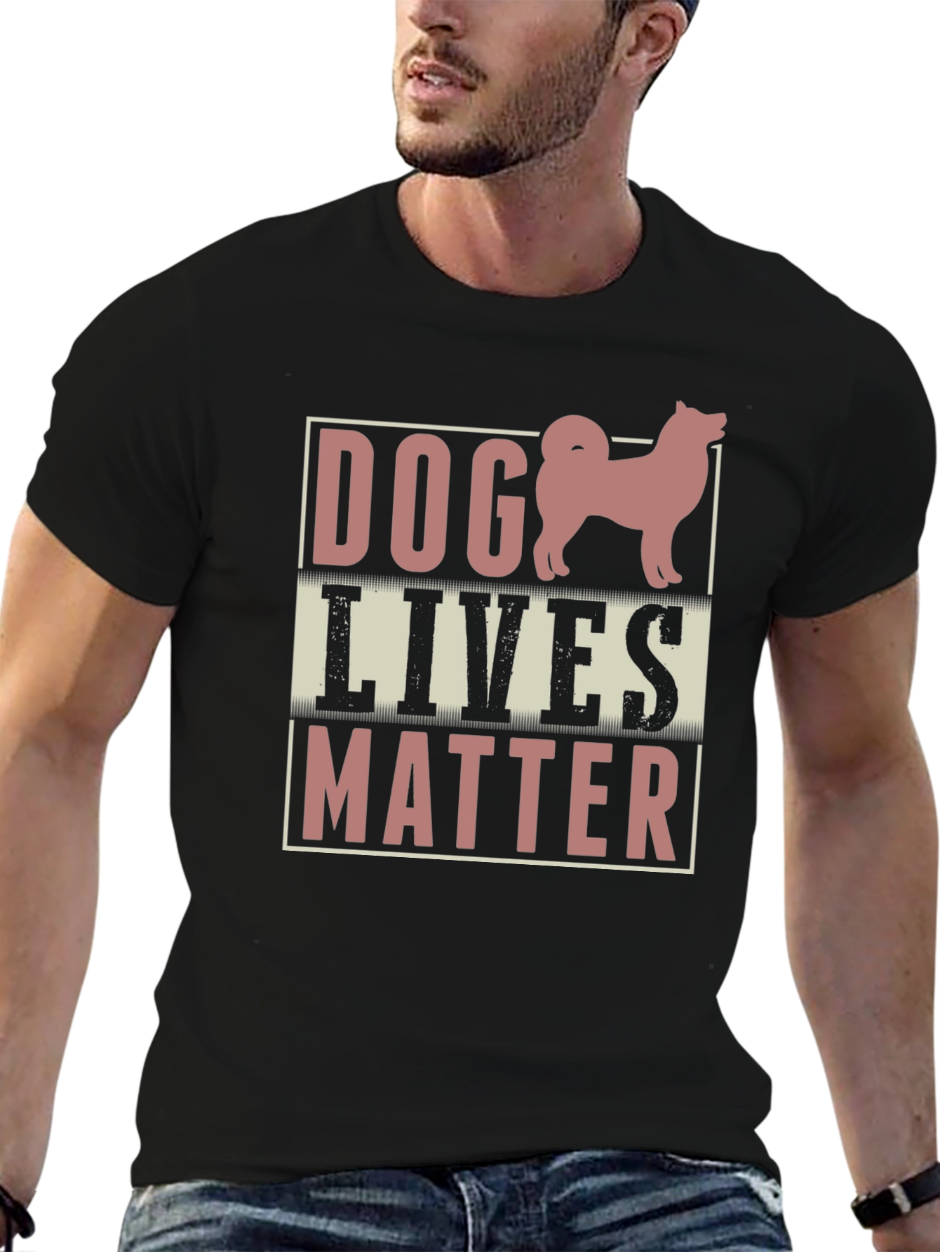 Dog Lives Matter Graphic Tee - Black Cotton Shirt