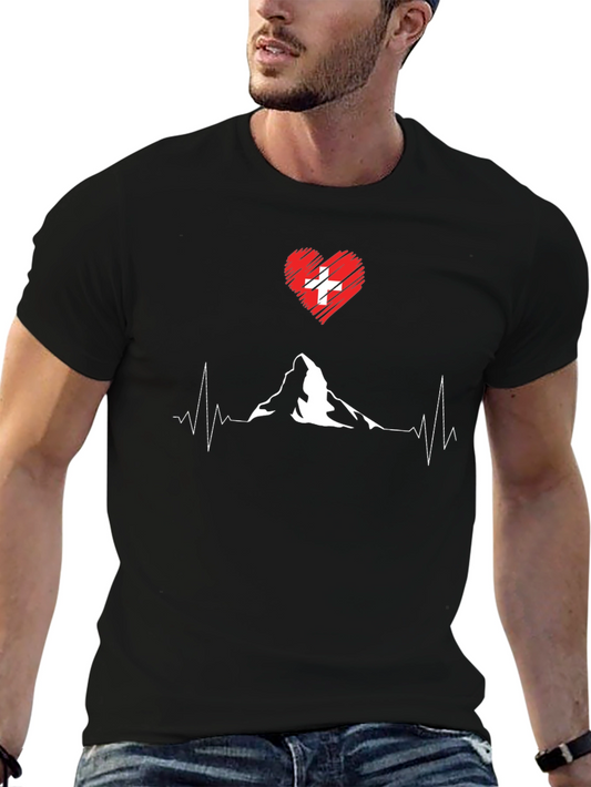 Swiss Heartbeat T-Shirt - Mountain Lovers Tee