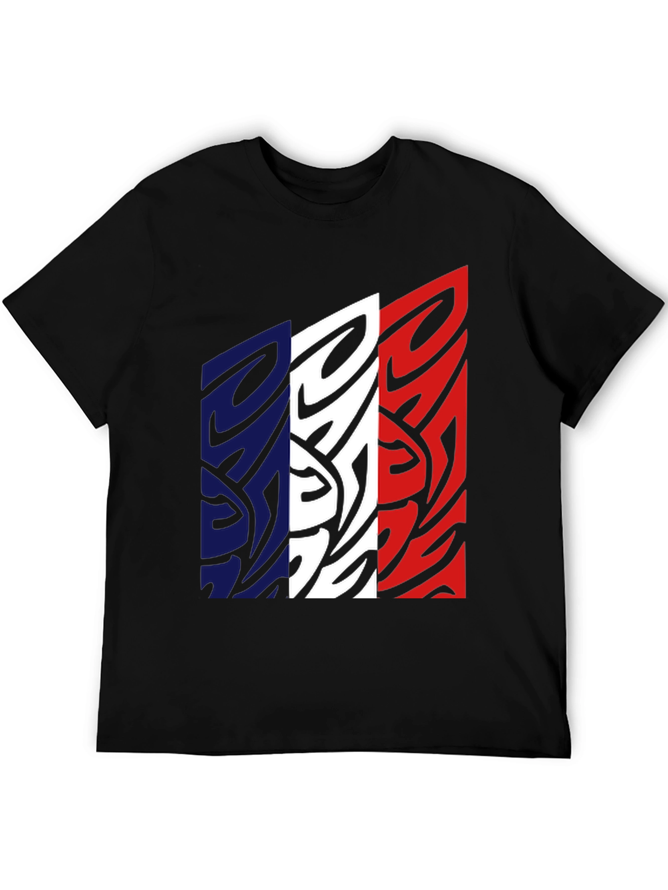 France Flag Graphic Tee - Black Cotton Blend Shirt