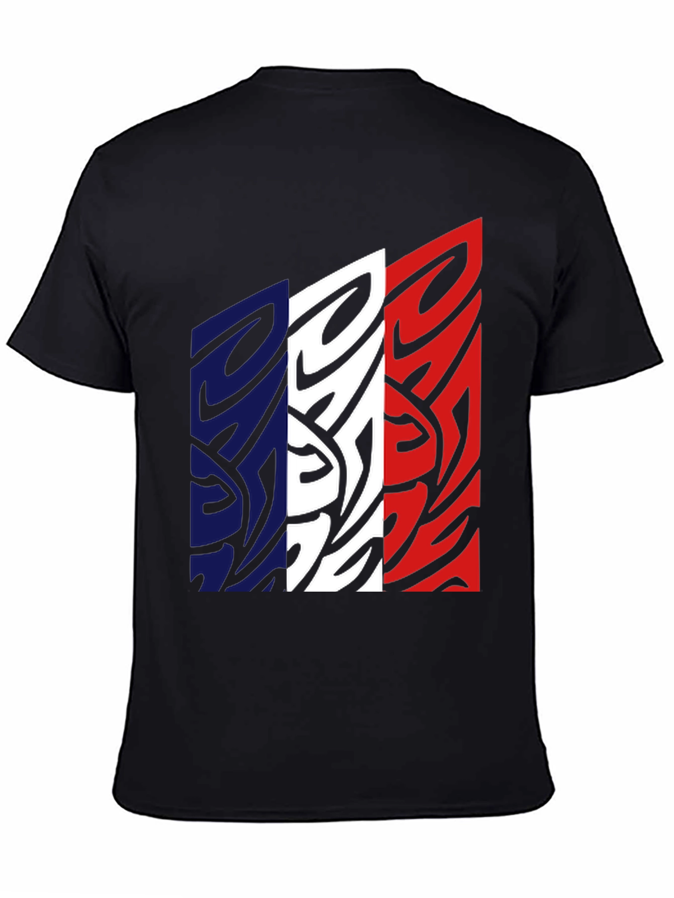 France Flag Graphic Tee - Black Cotton Blend Shirt