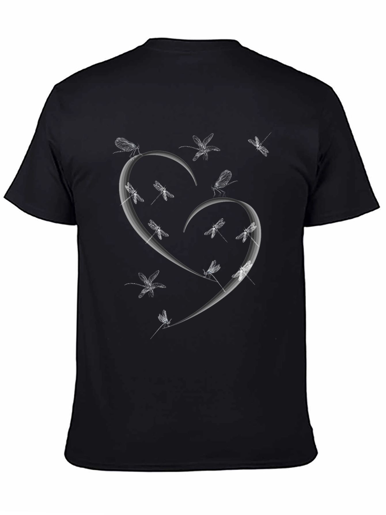 Heart of Dragonflies Black Graphic Tee