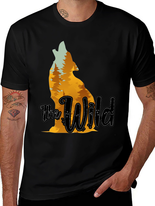 The Wild Wolf Silhouette Graphic Tee - Black